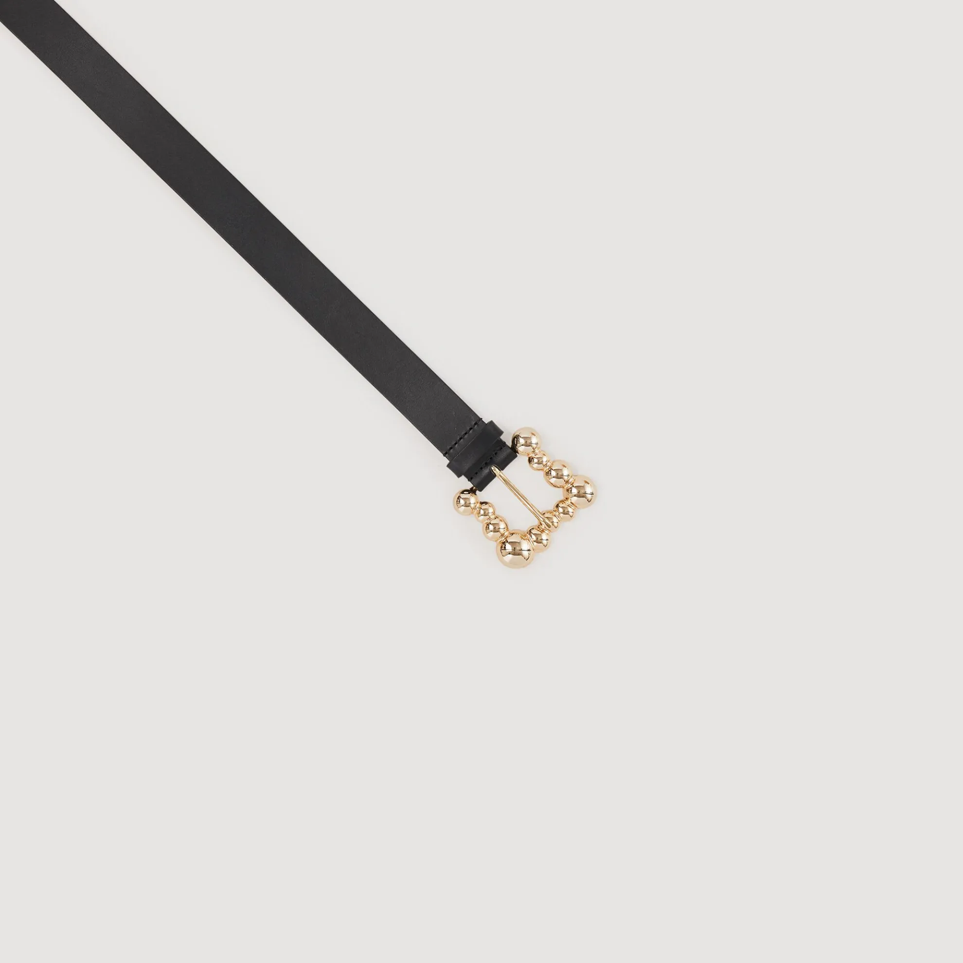 Brede Leren Riem Met Vierkante Gesp