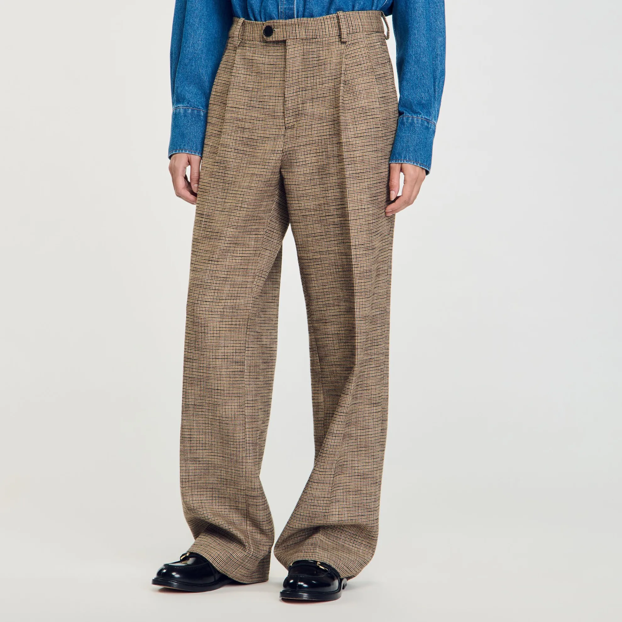 Broek Met Pied-de-poule Motief