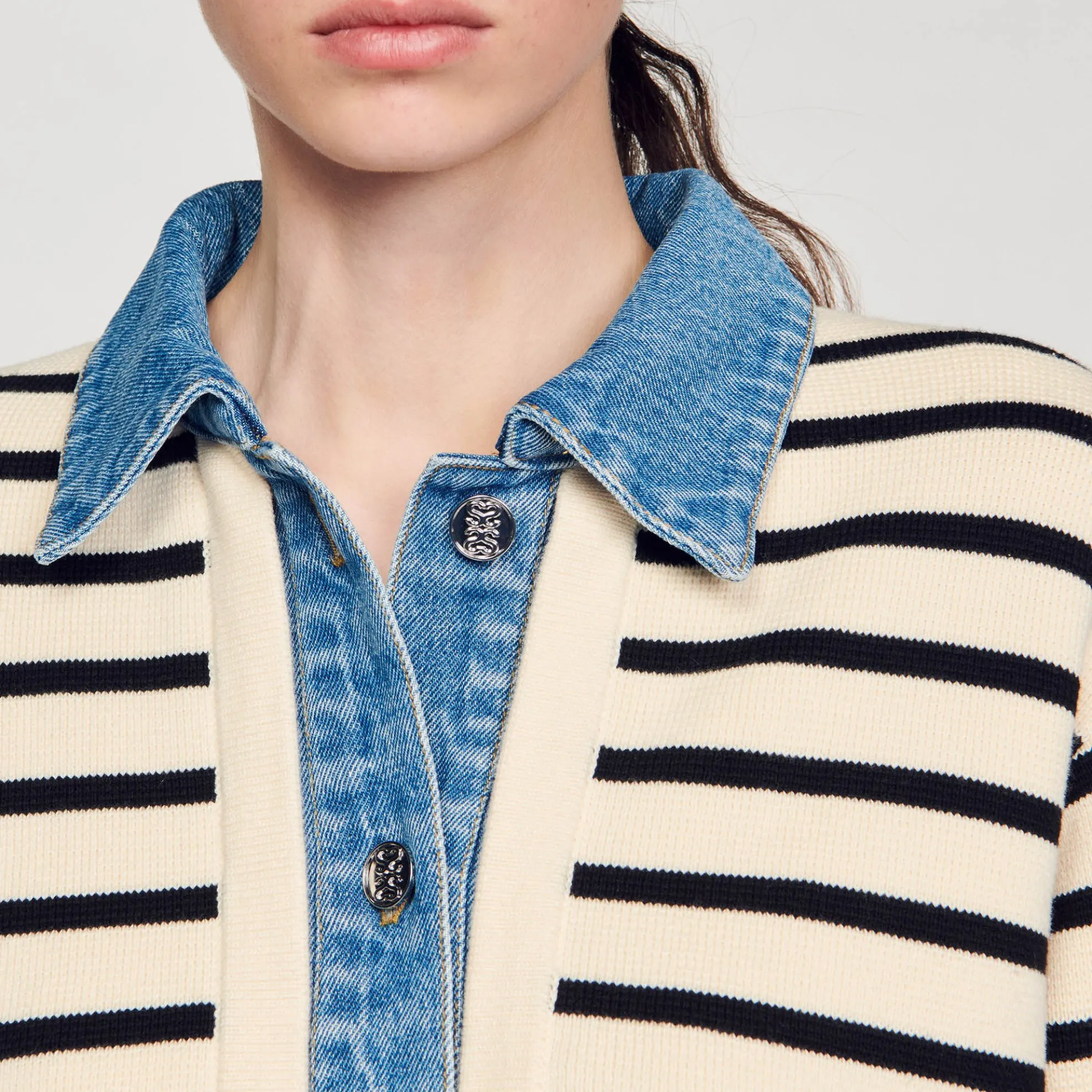 Cardicoat Gestreept Breiwerk En Denim