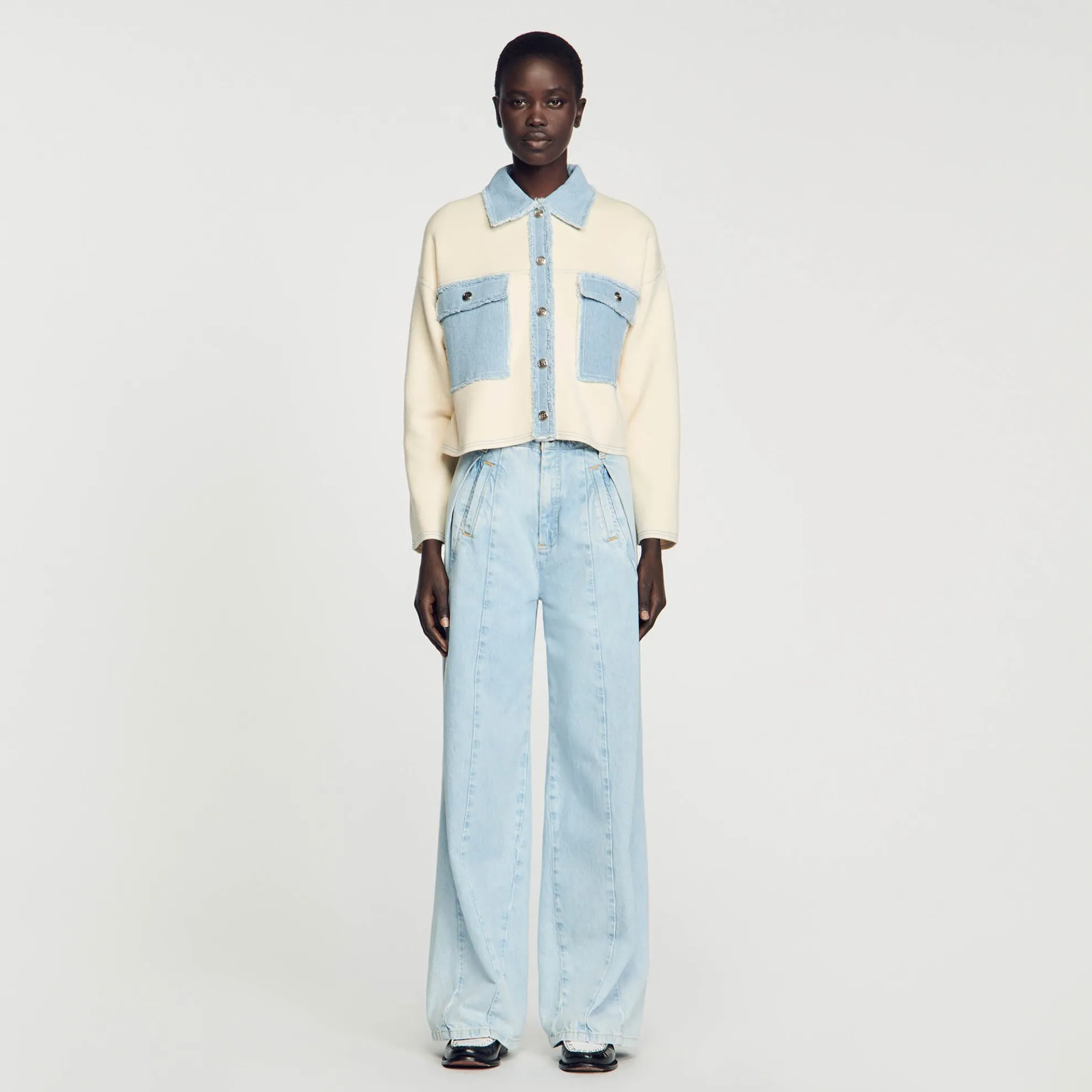 Cardicoat Oversized Van Twee Stoffen