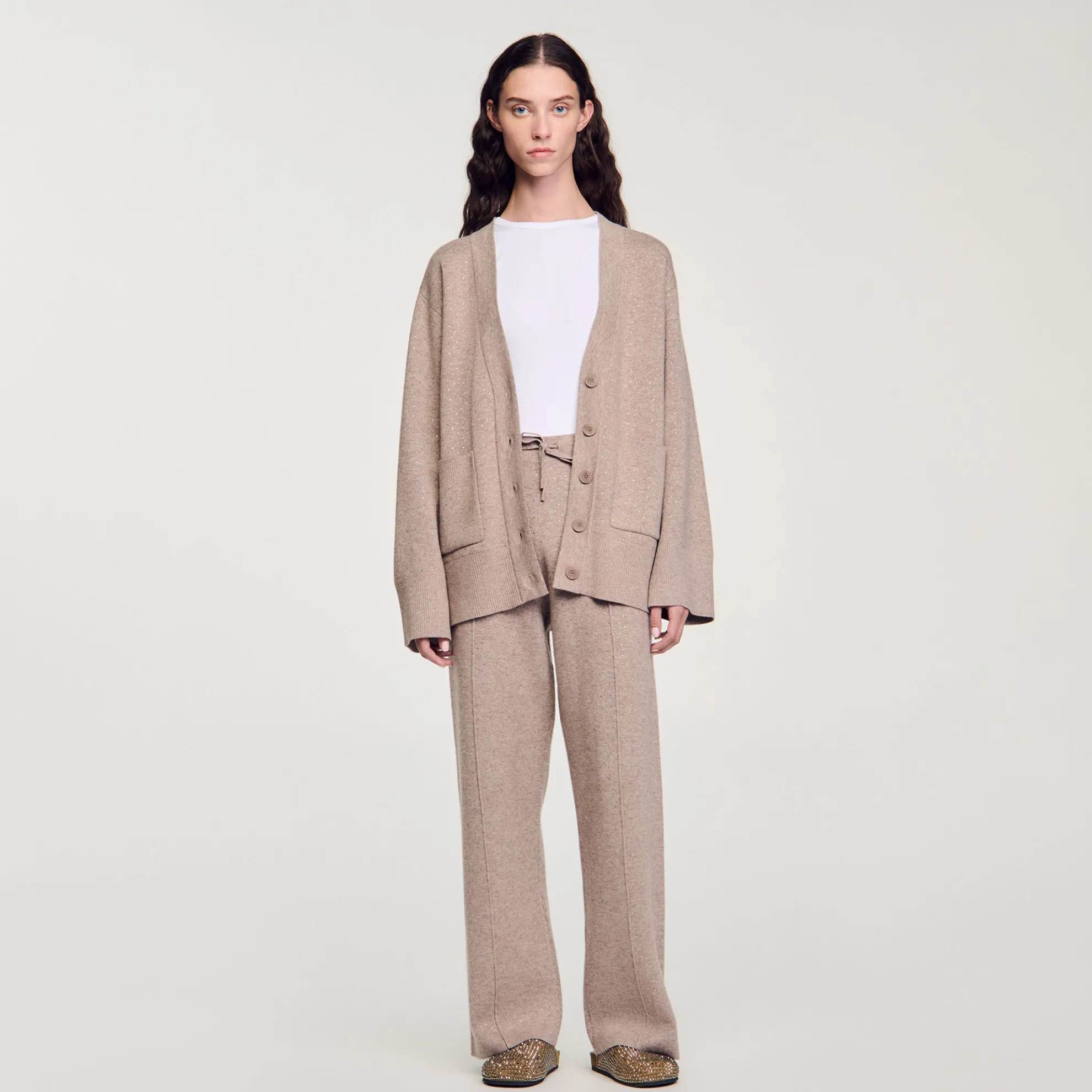 Cardigan Vest Lang Stras