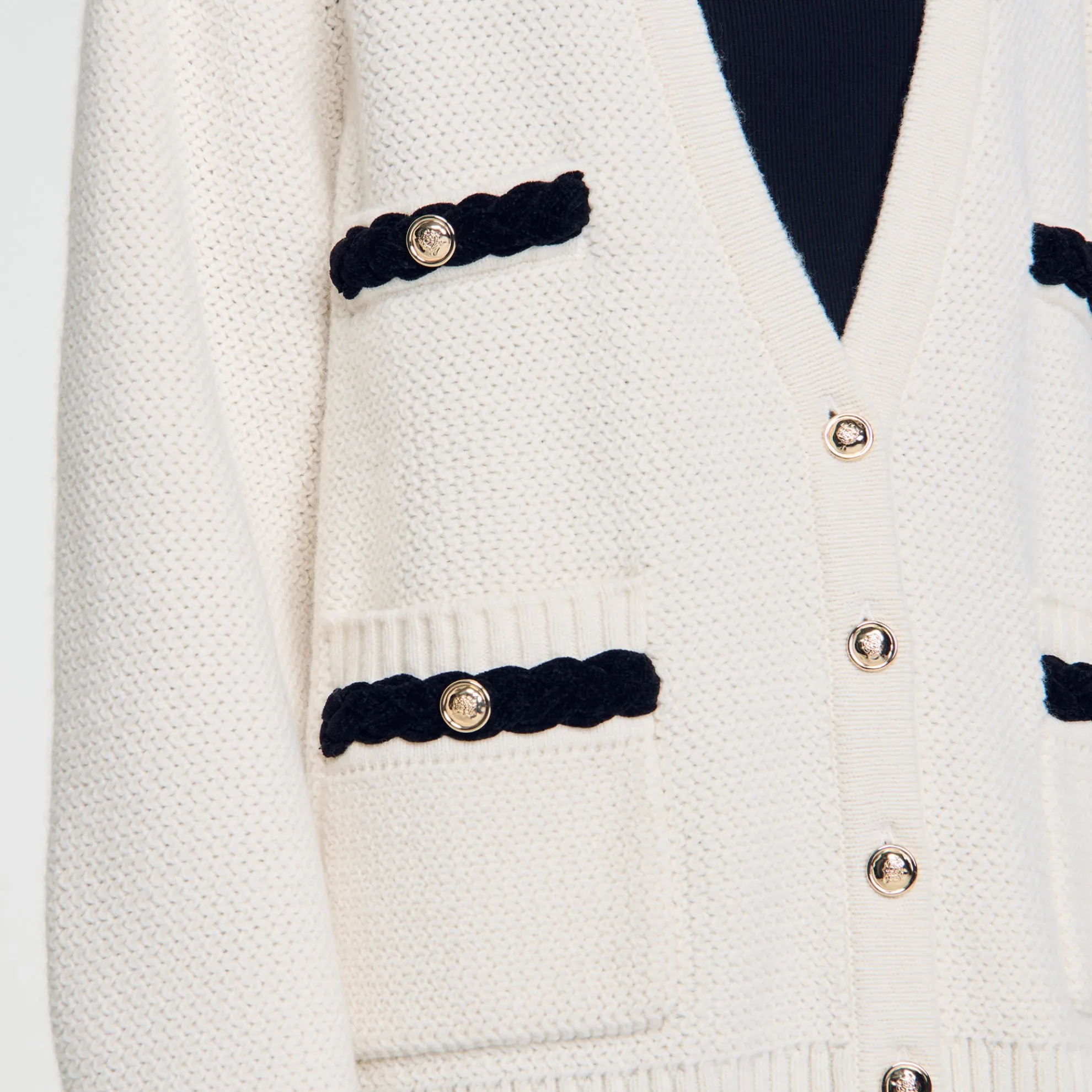 Cardigan Vest Lang Wol