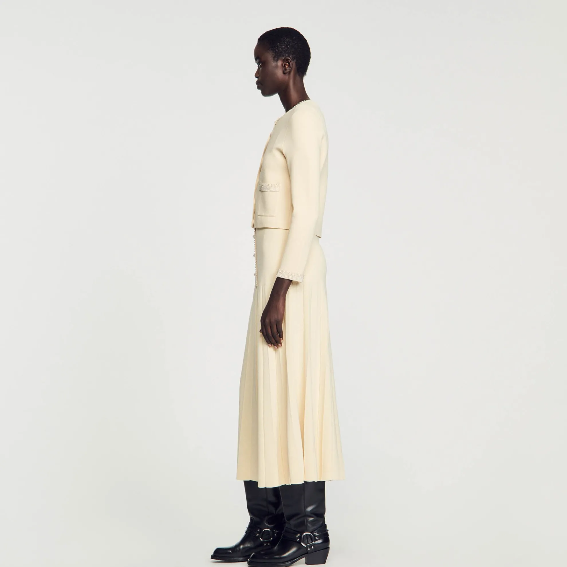 Cardigan Vest Met Parels