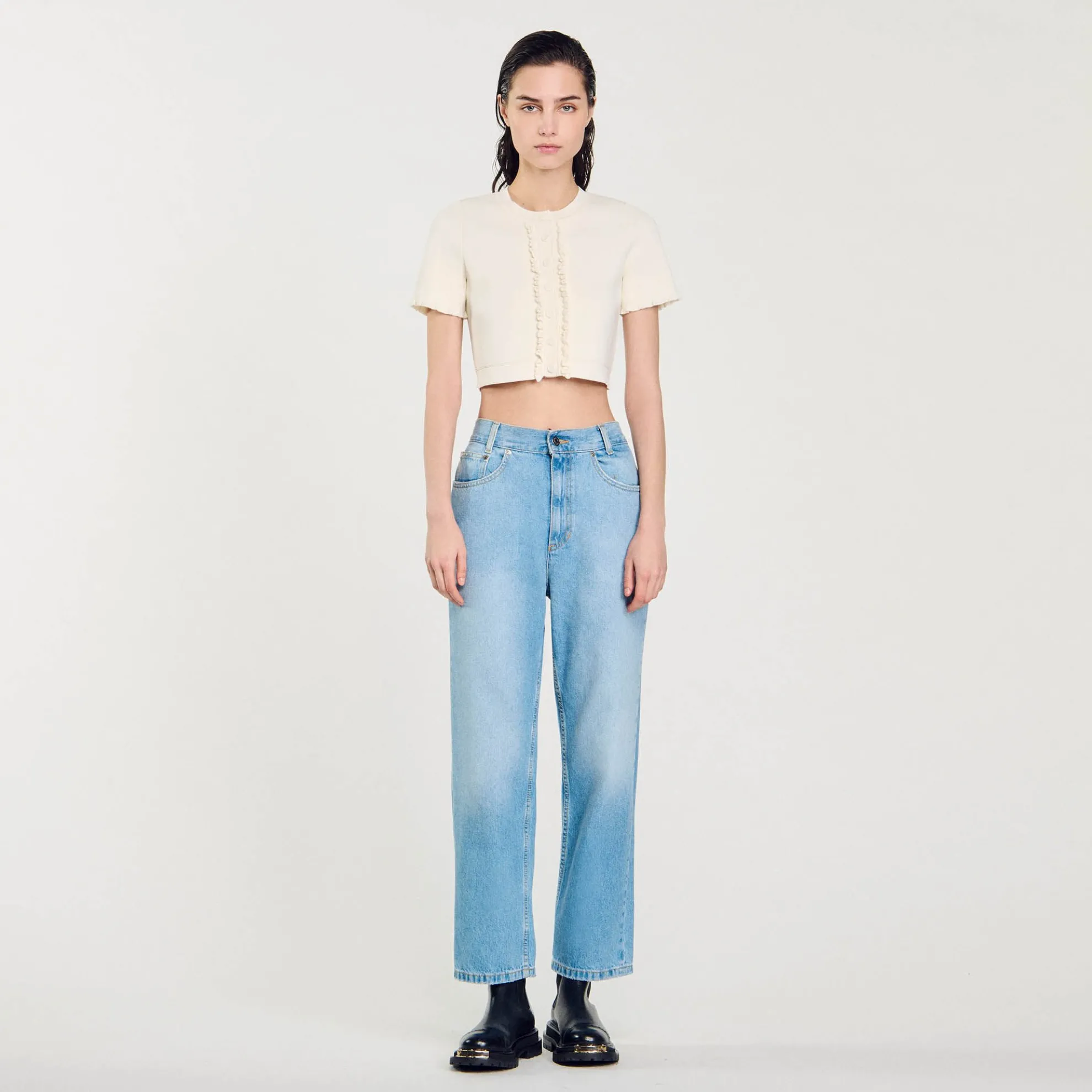 Cardigan Vest Met Volants