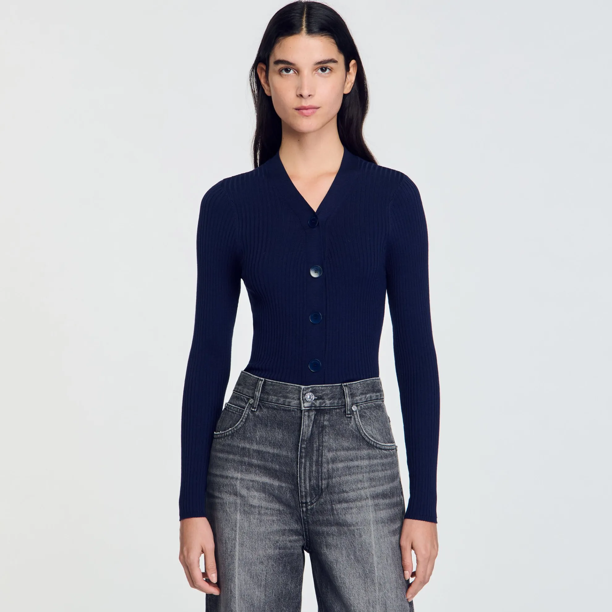 Cardigan Vest Ribgebreid