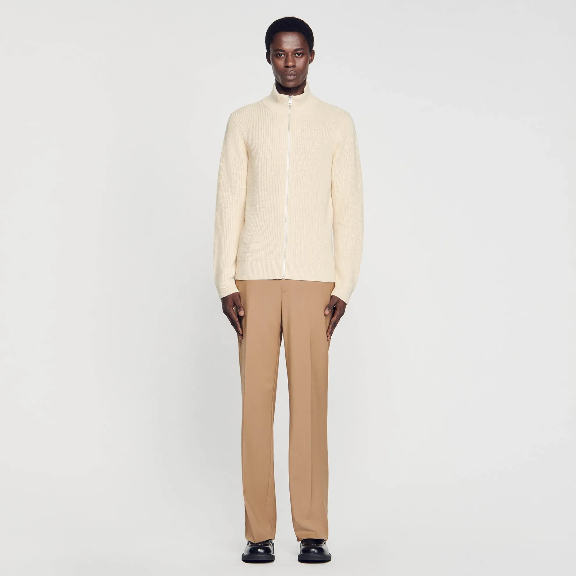 Gebreid Cardigan Vest Met Ritssluiting