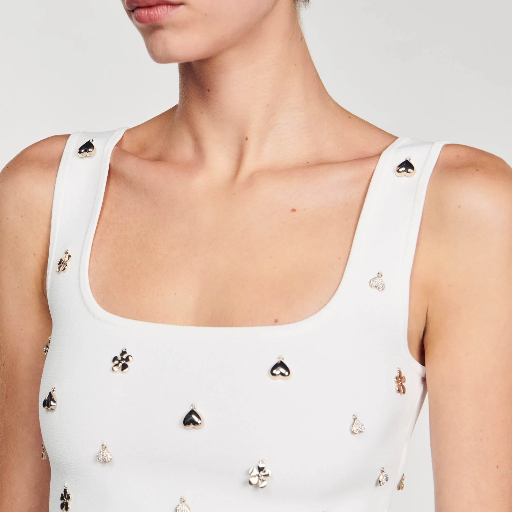 Gebreide Brassière Versierd Met Bedels