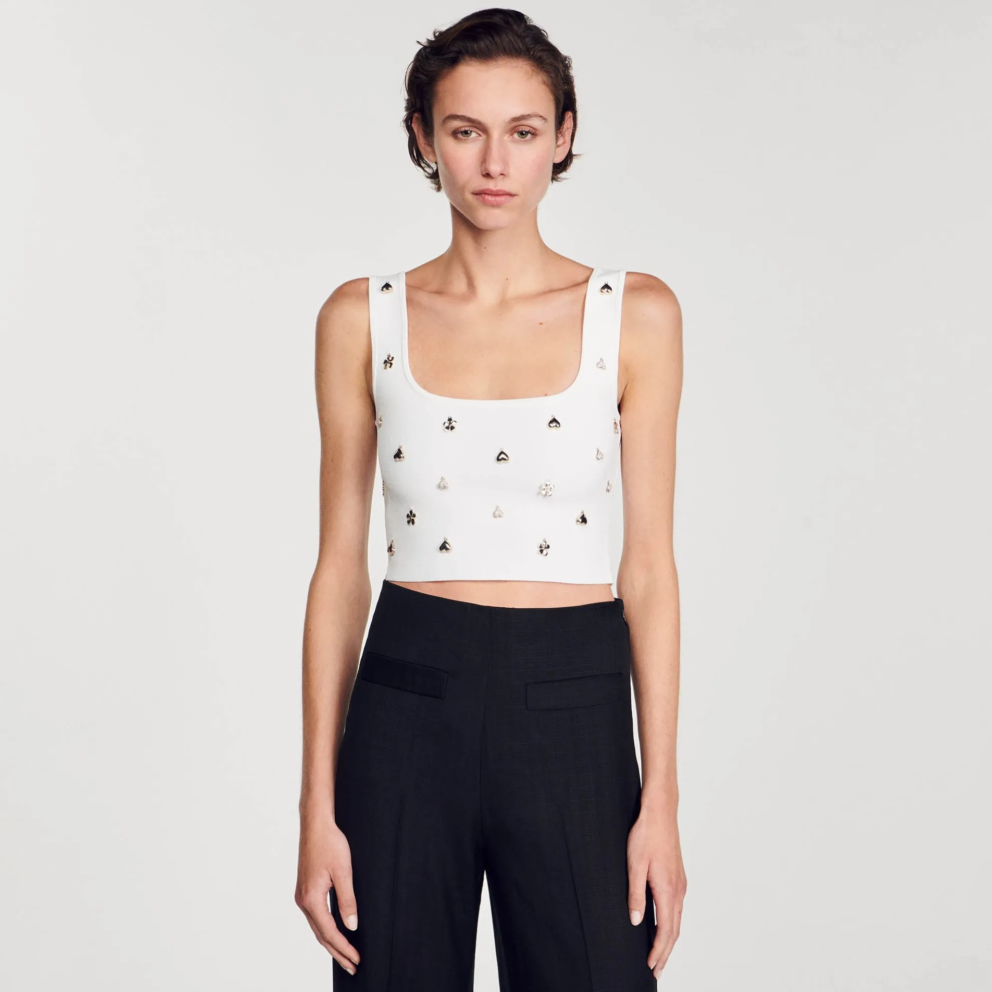 Gebreide Brassière Versierd Met Bedels