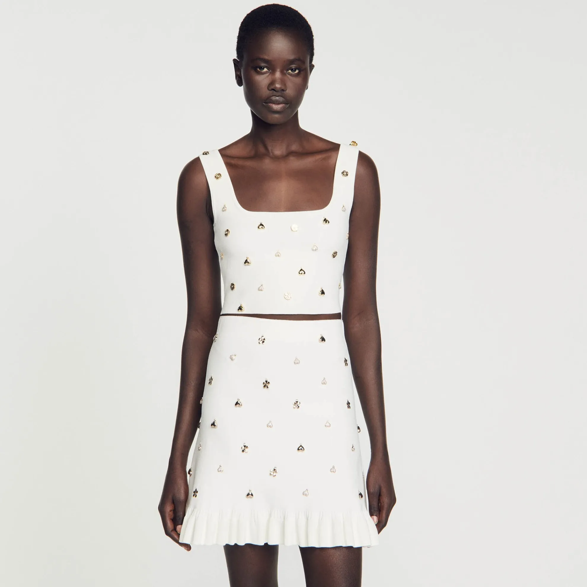 Gebreide Rok Versierd Met Bedels