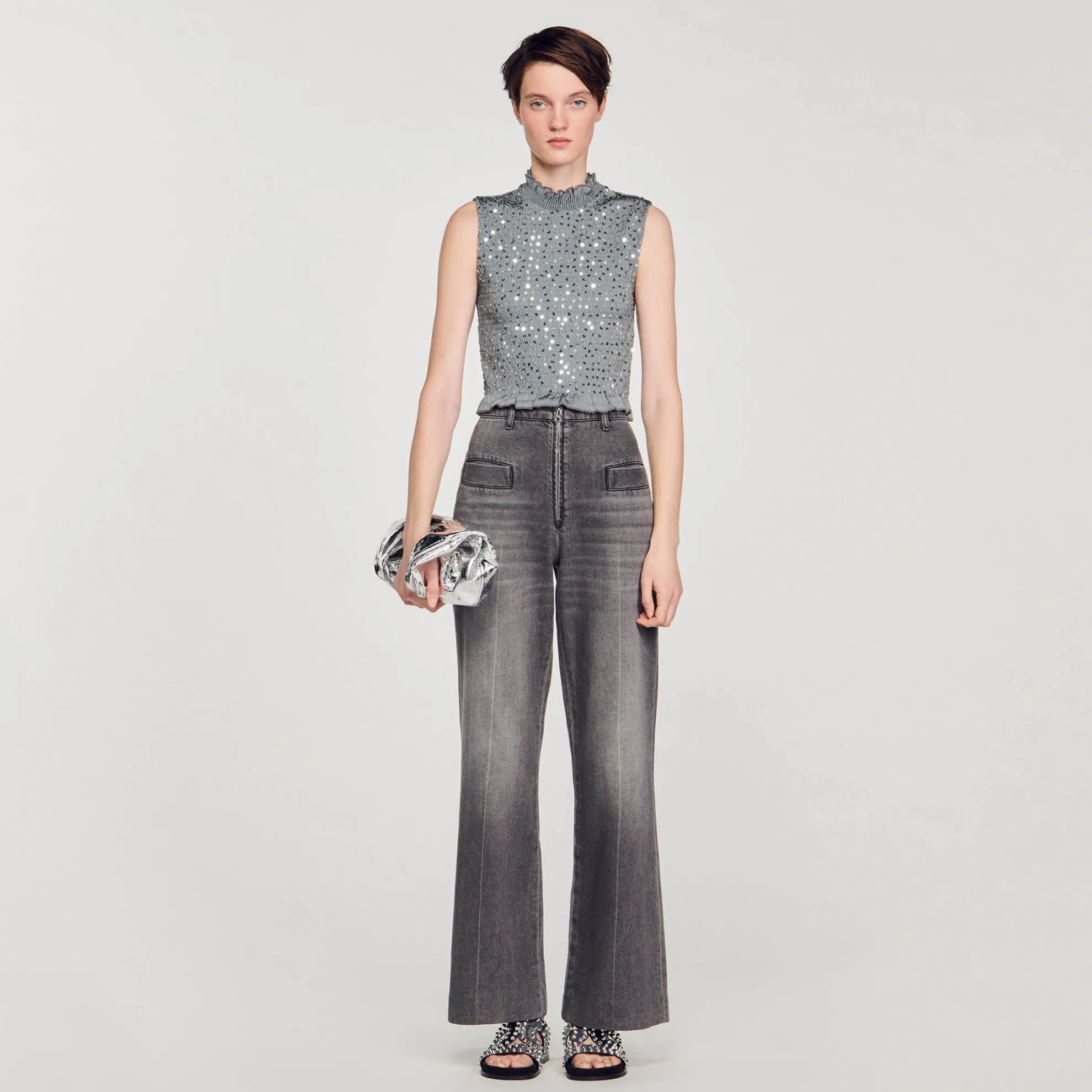 Gesmokte Top Met Pailletten