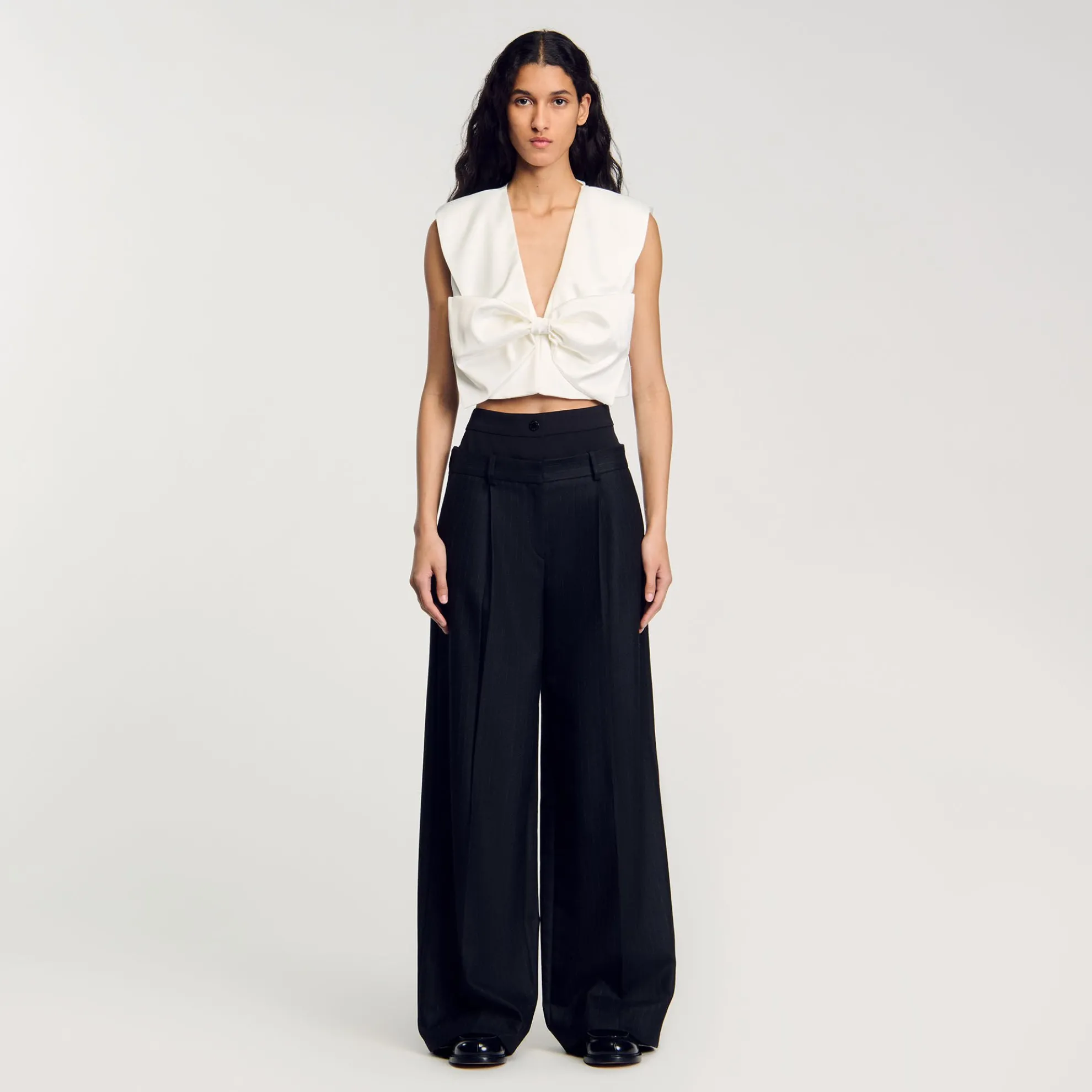 Gestreepte Broek Met Dubbele Riem