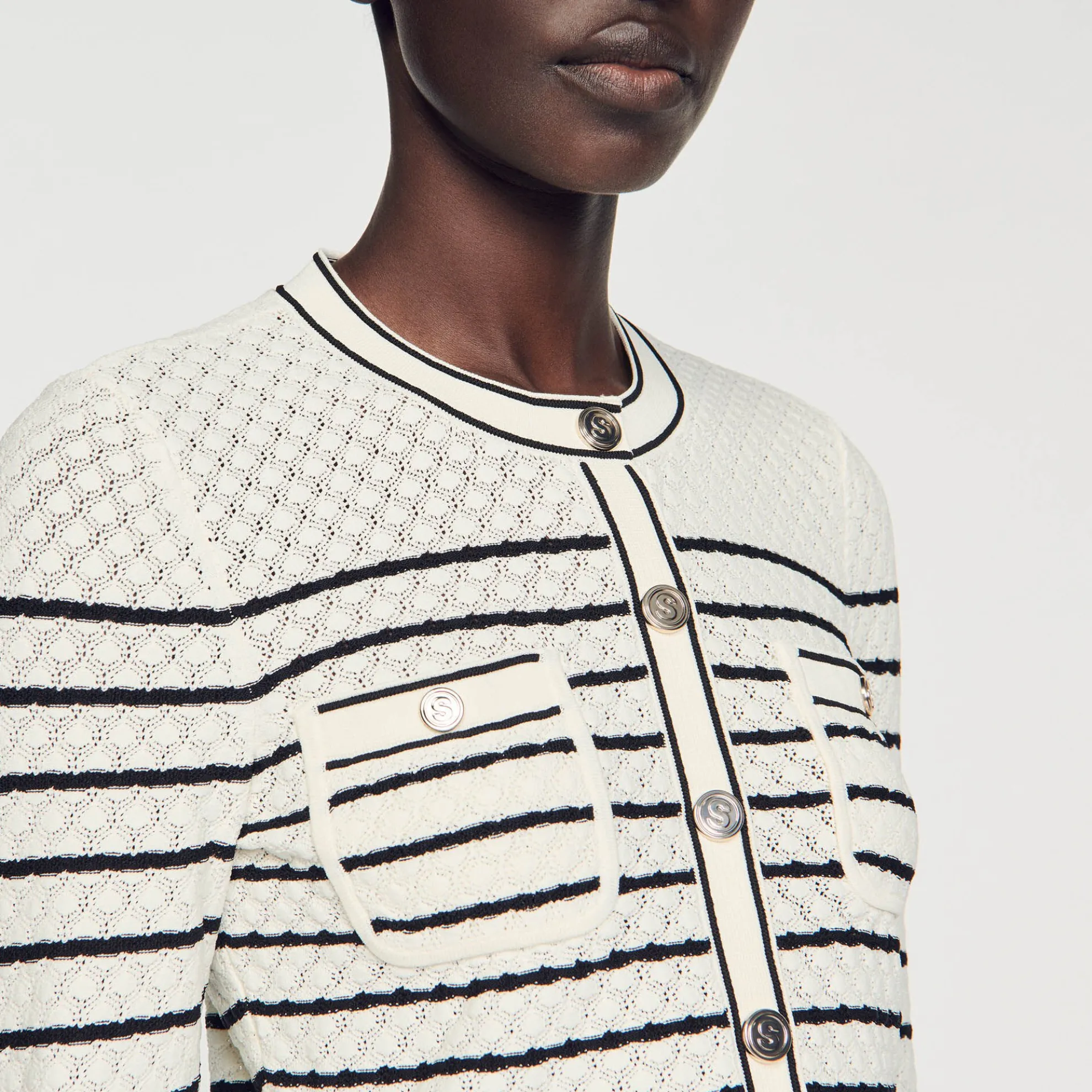 Gestreepte Korte Cardicoat