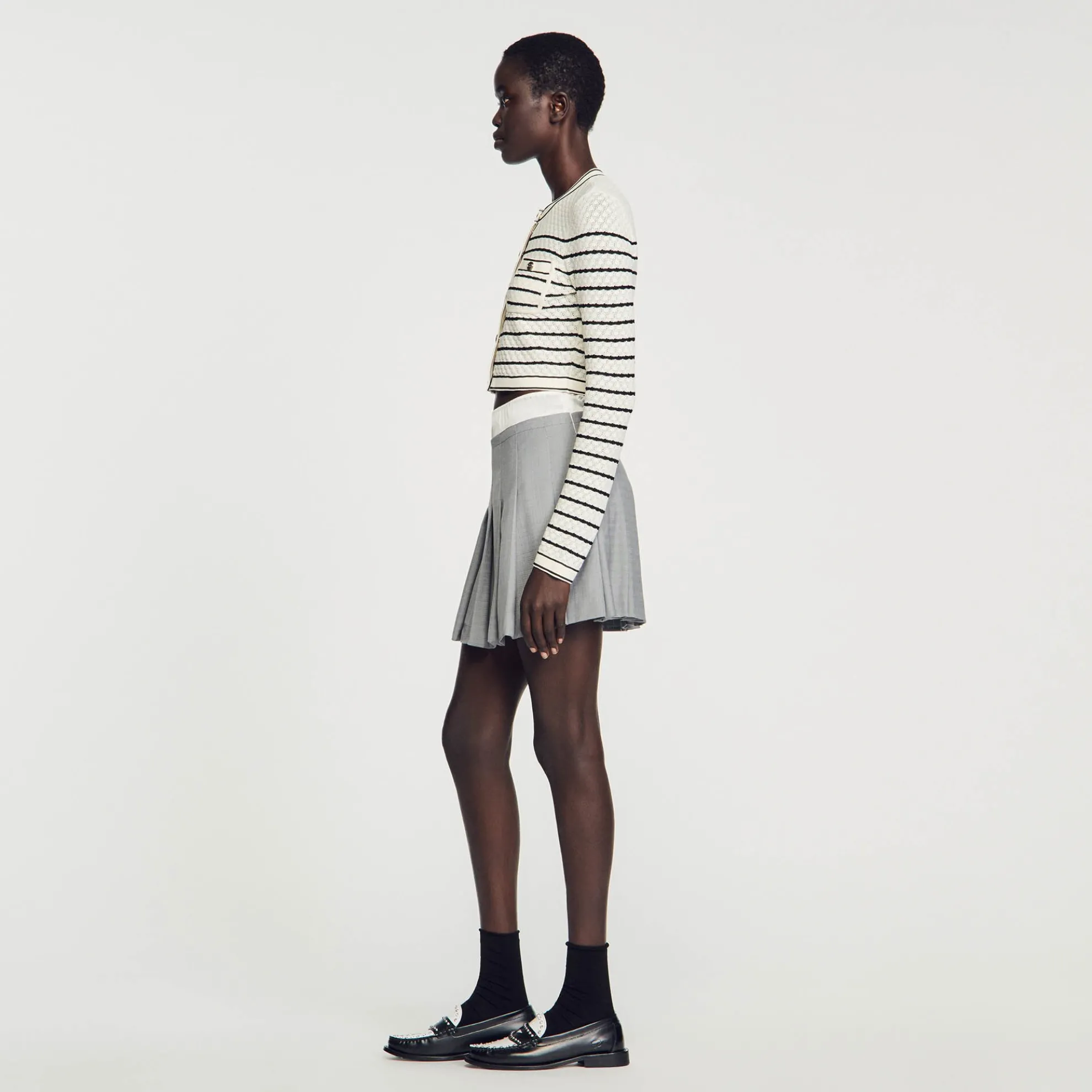 Gestreepte Korte Cardicoat