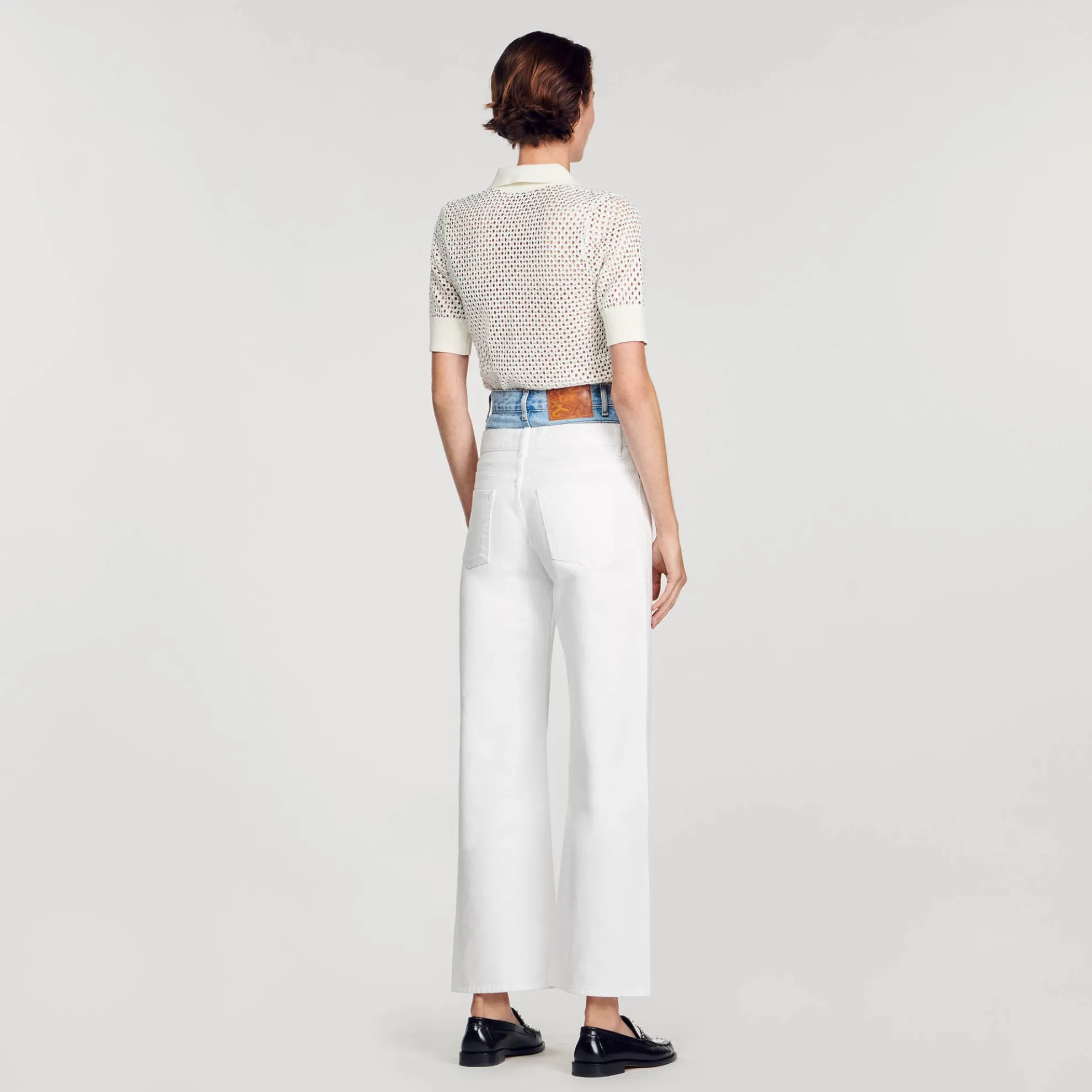 Jeans Tweekleurig Dubbele Riem