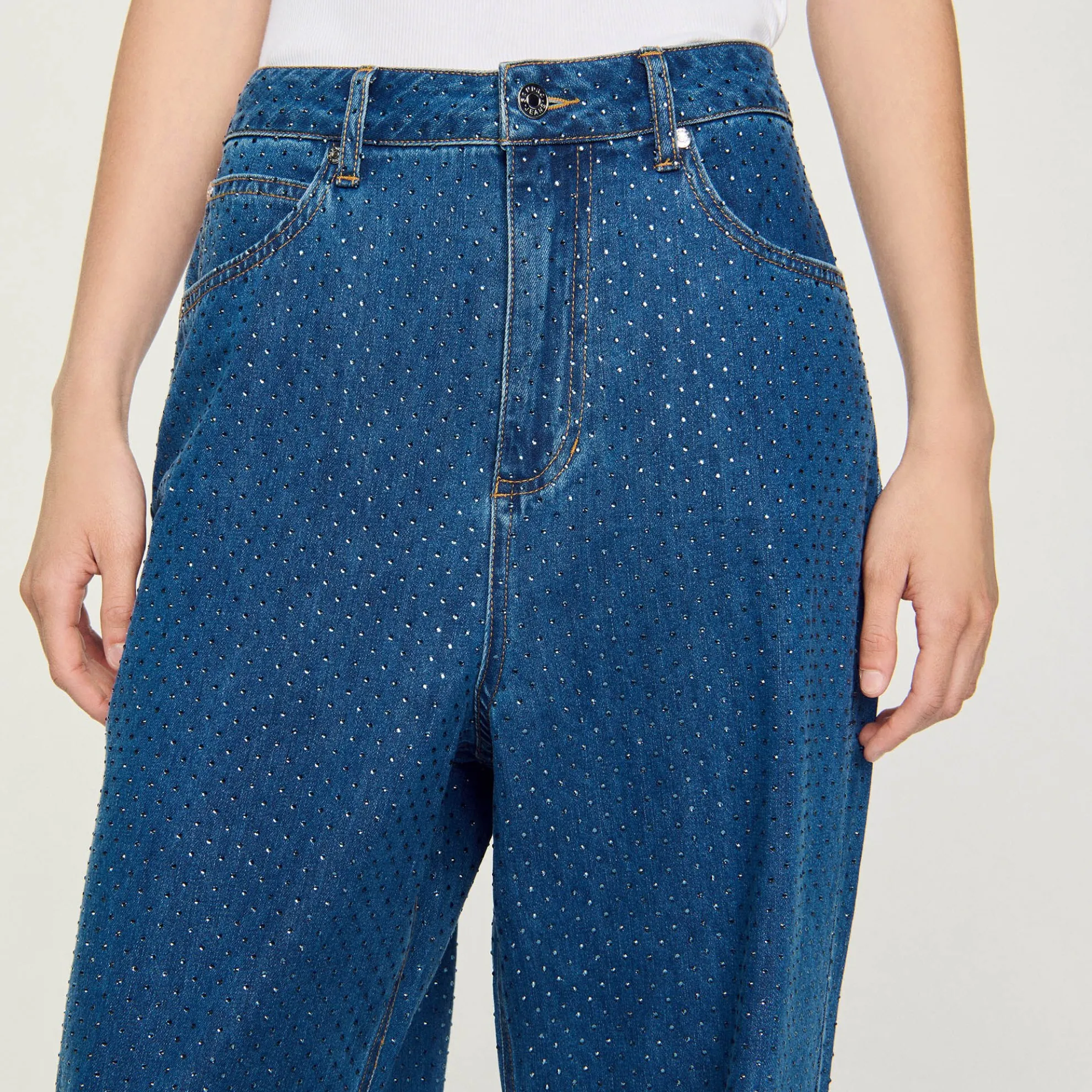 Jeans Wijd Met Stras