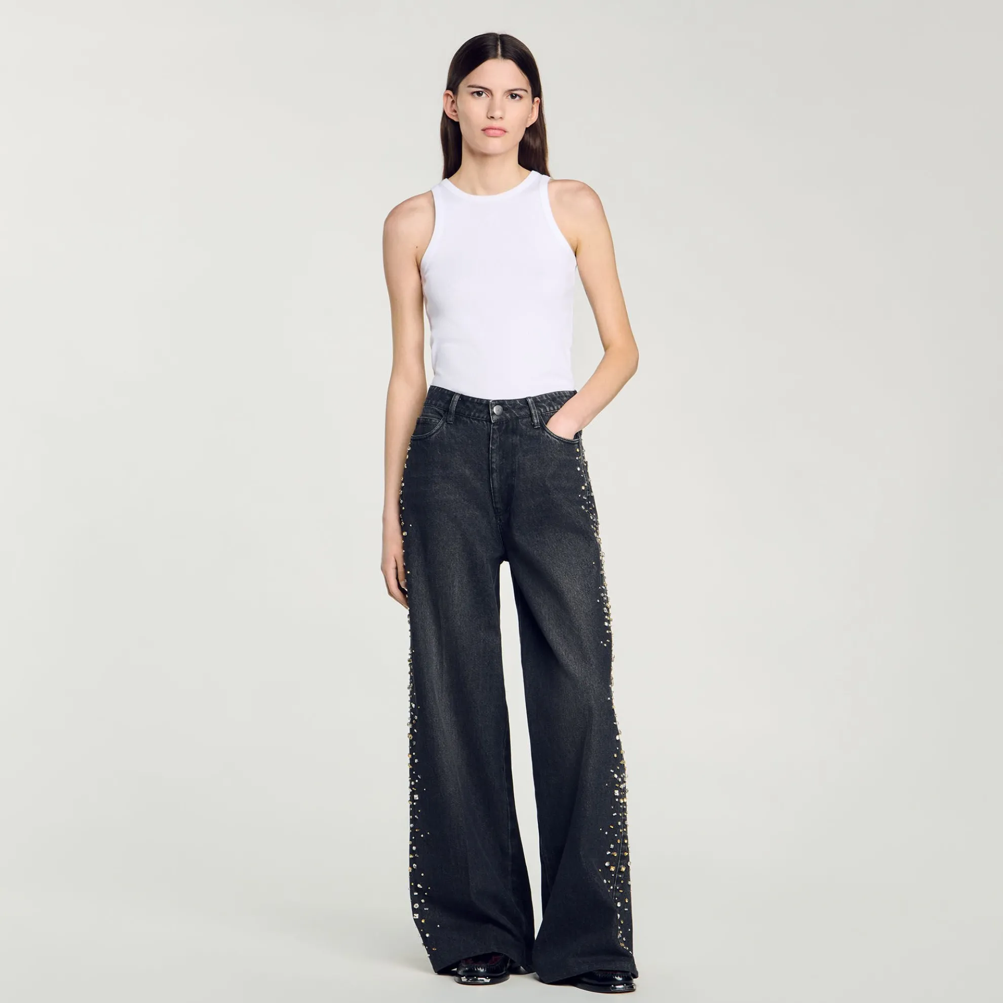 Jeans Wijdvallend Met Stras