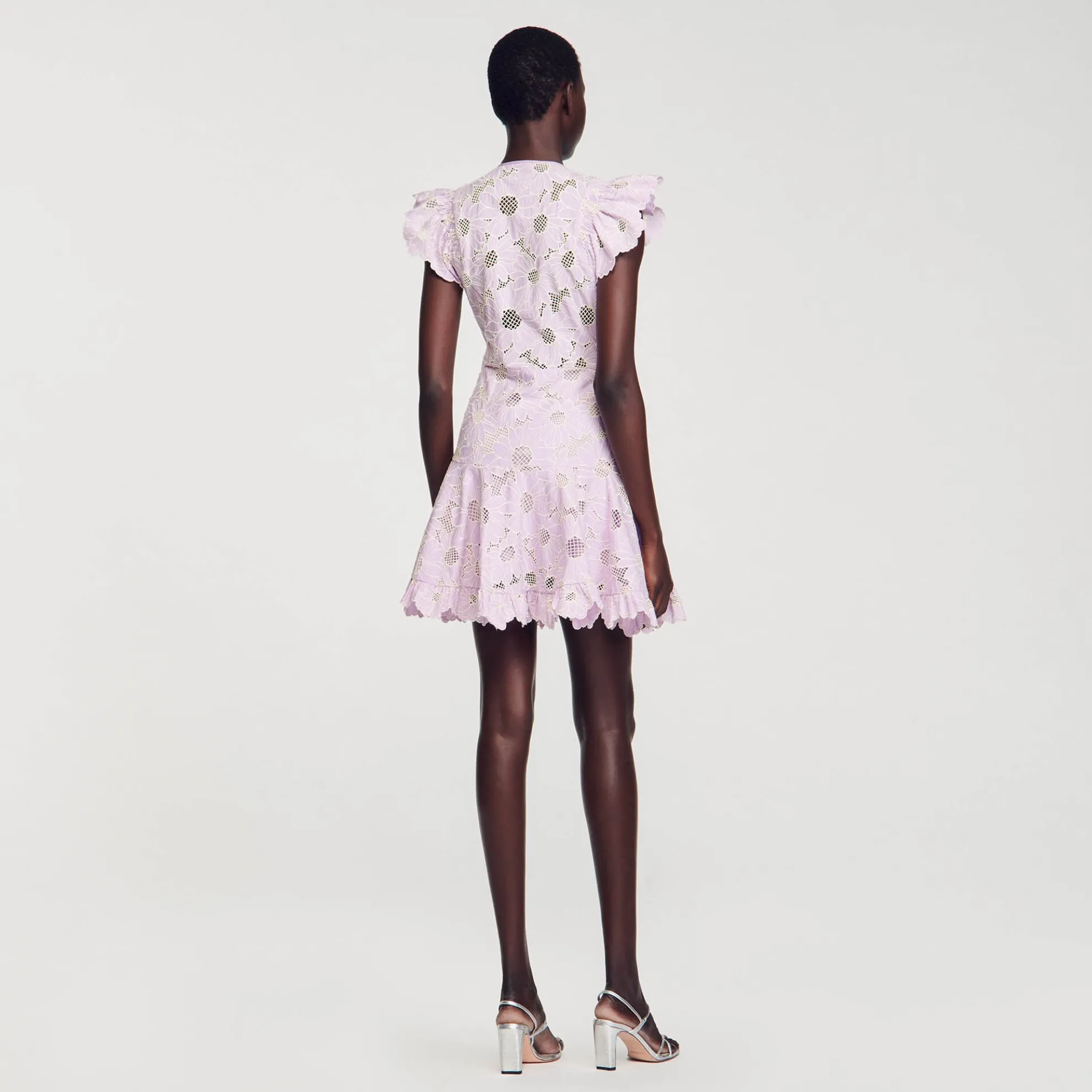 Jurk Kort Guipure Kant Madeliefjes