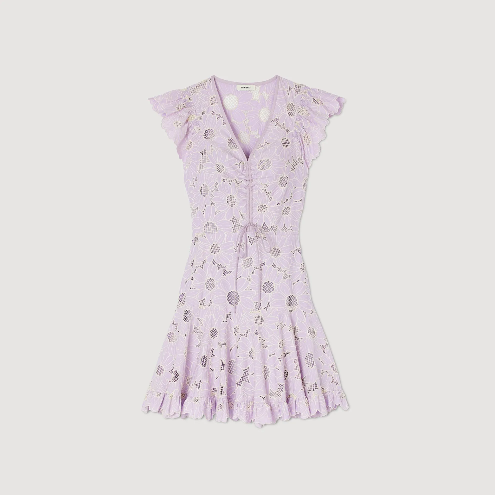 Jurk Kort Guipure Kant Madeliefjes