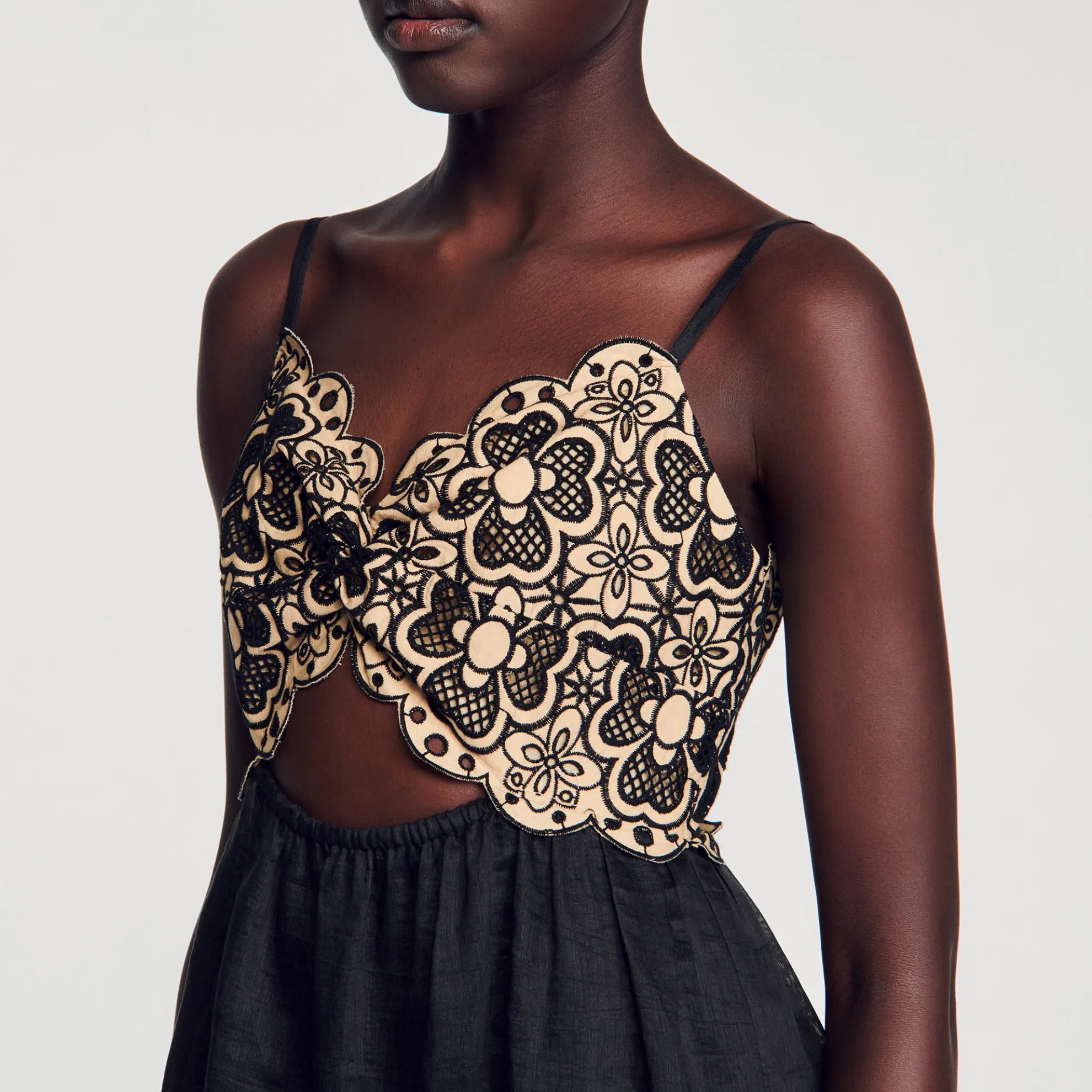 Jurk Tweekleurig Borduurwerk