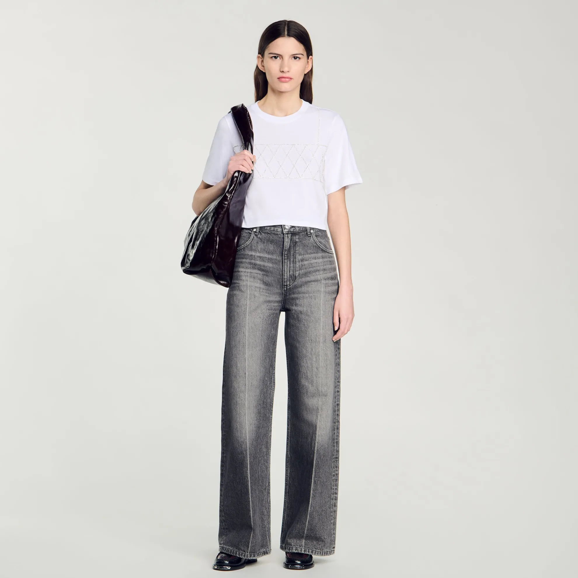 Kort T-shirt Met Stras