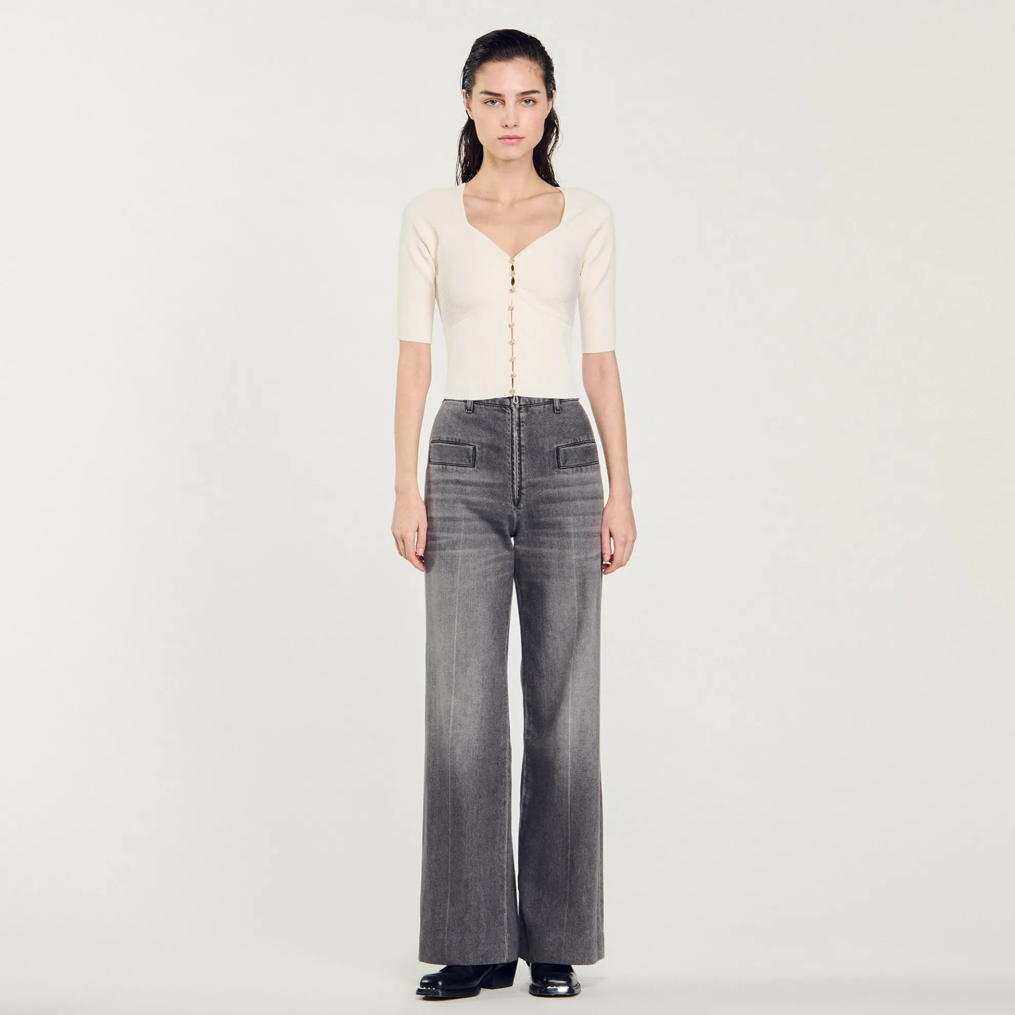 Kort Vest Met Ribbels