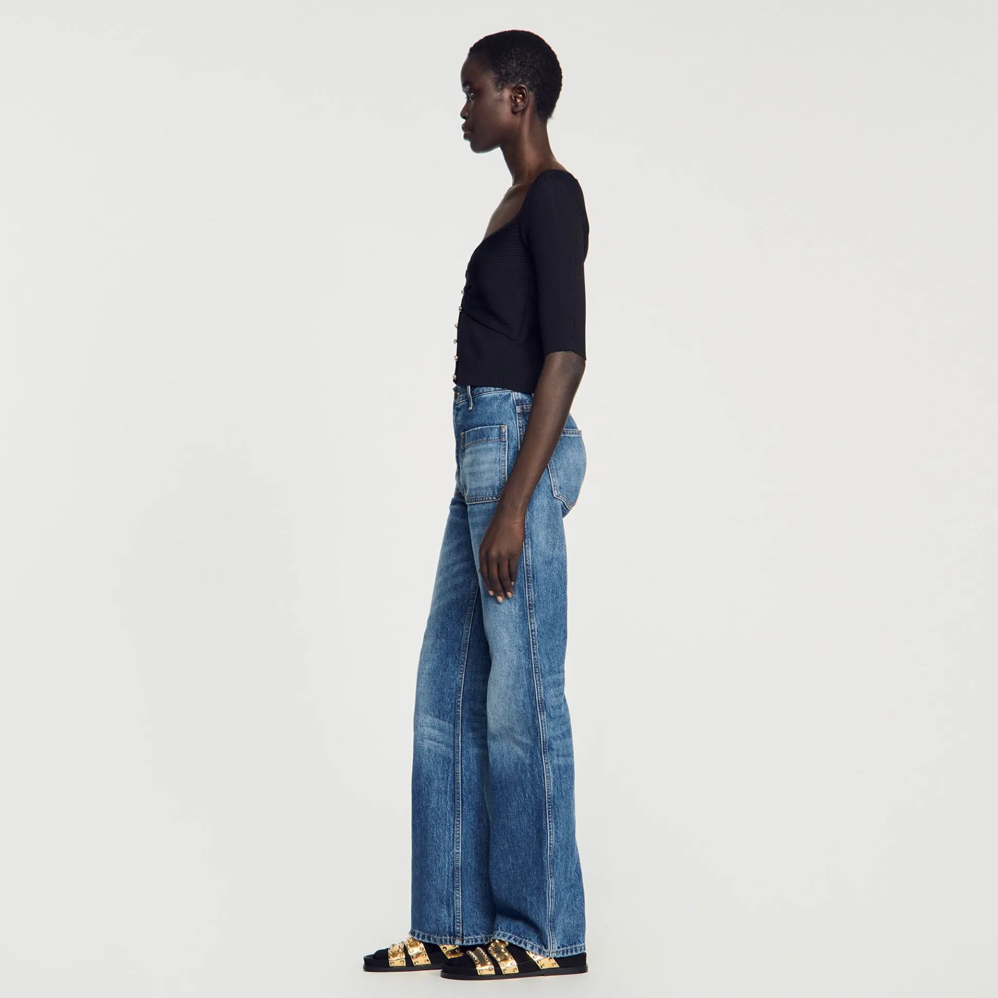 Kort Vest Met Ribbels