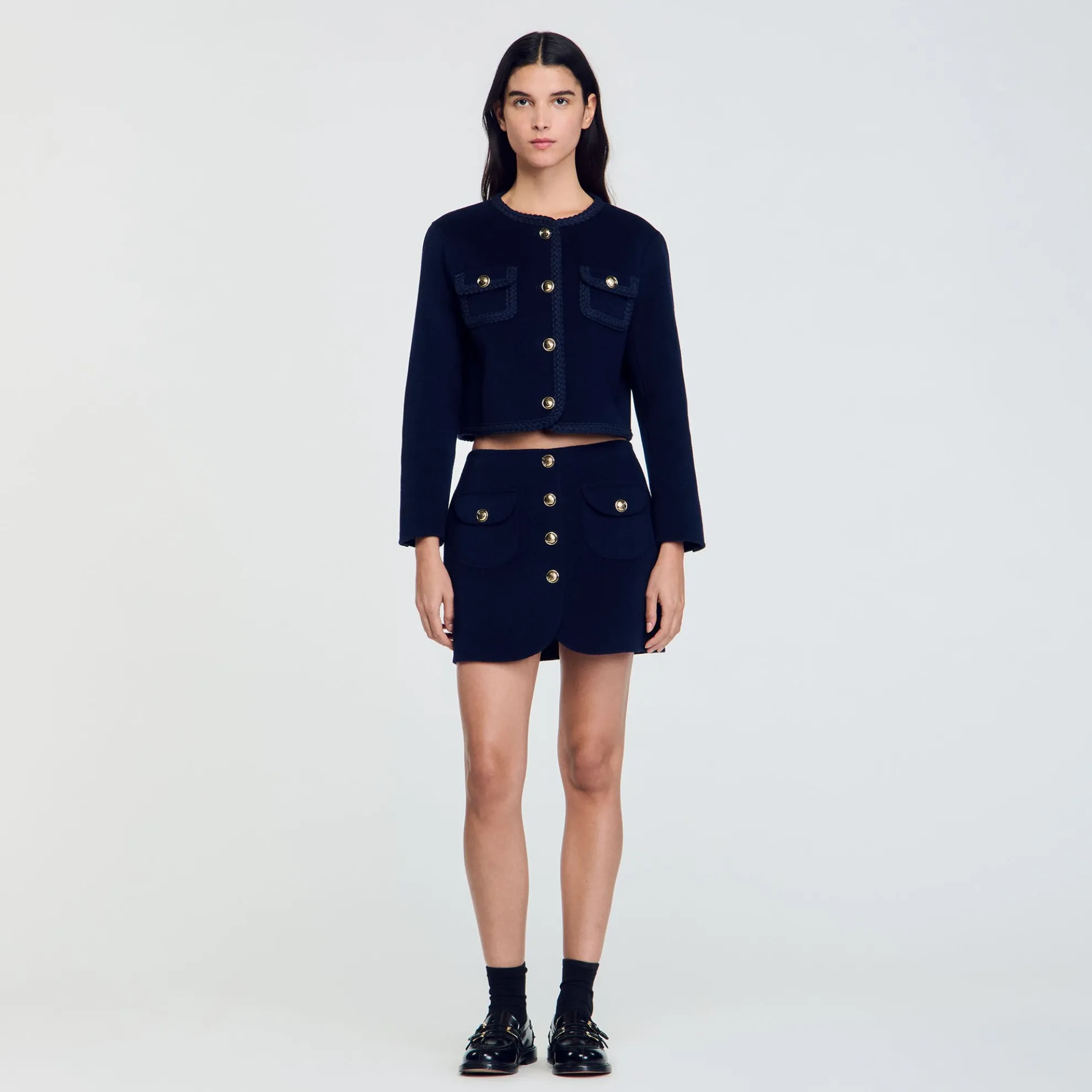 Korte Dubbelzijdige Wollen Rok