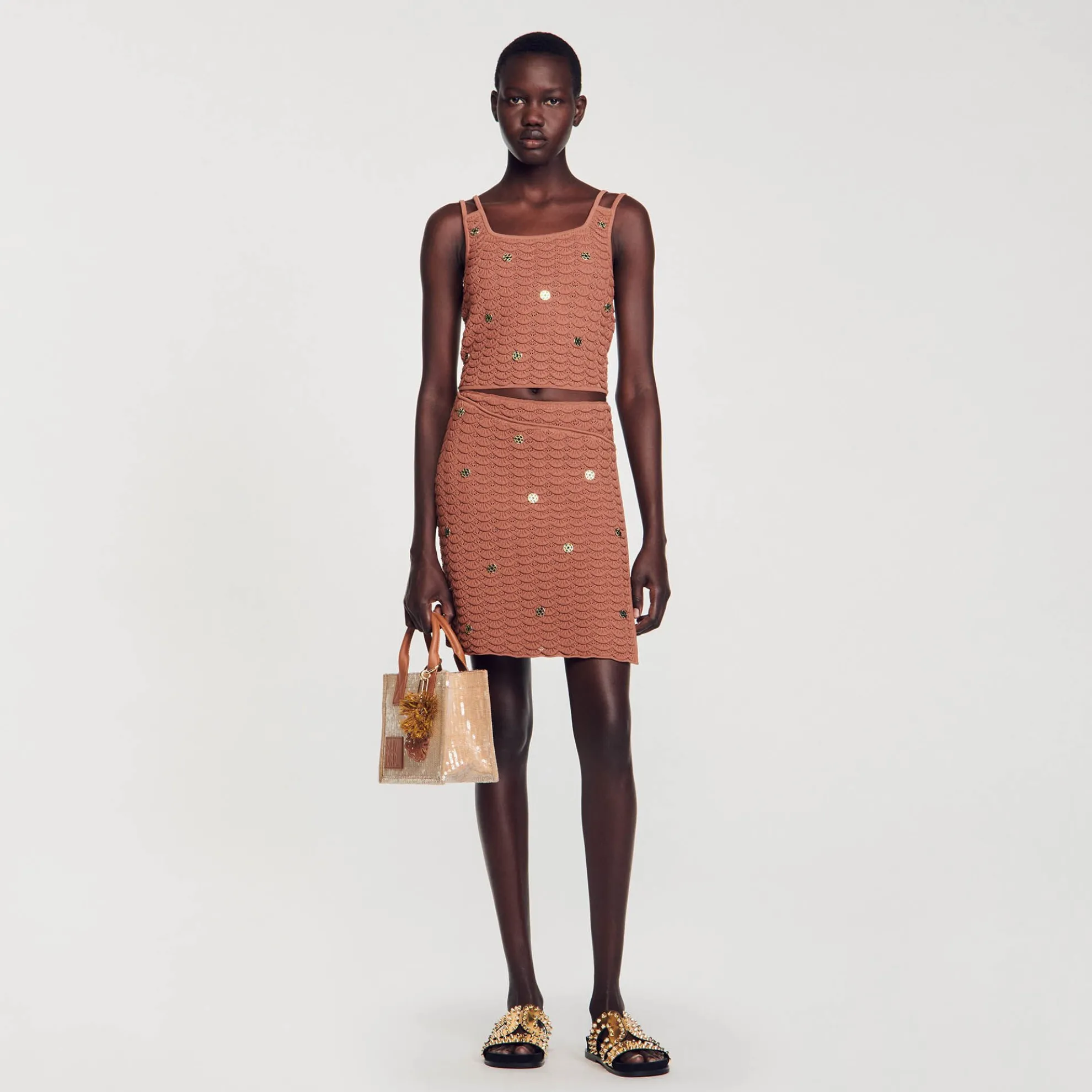 Korte Gebreide Top Met Details