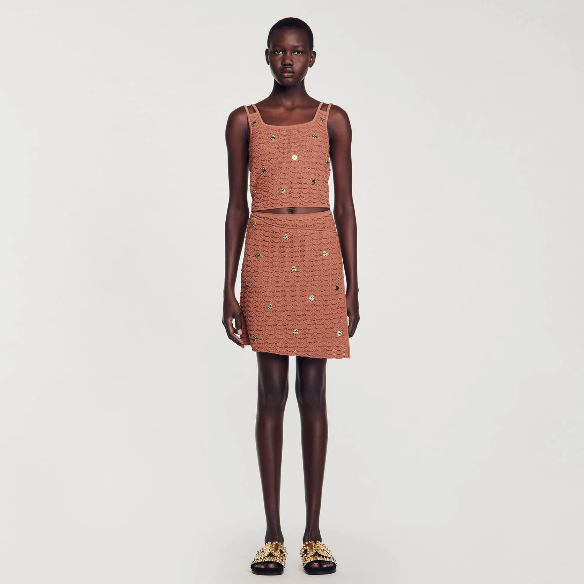 Korte Gebreide Top Met Details