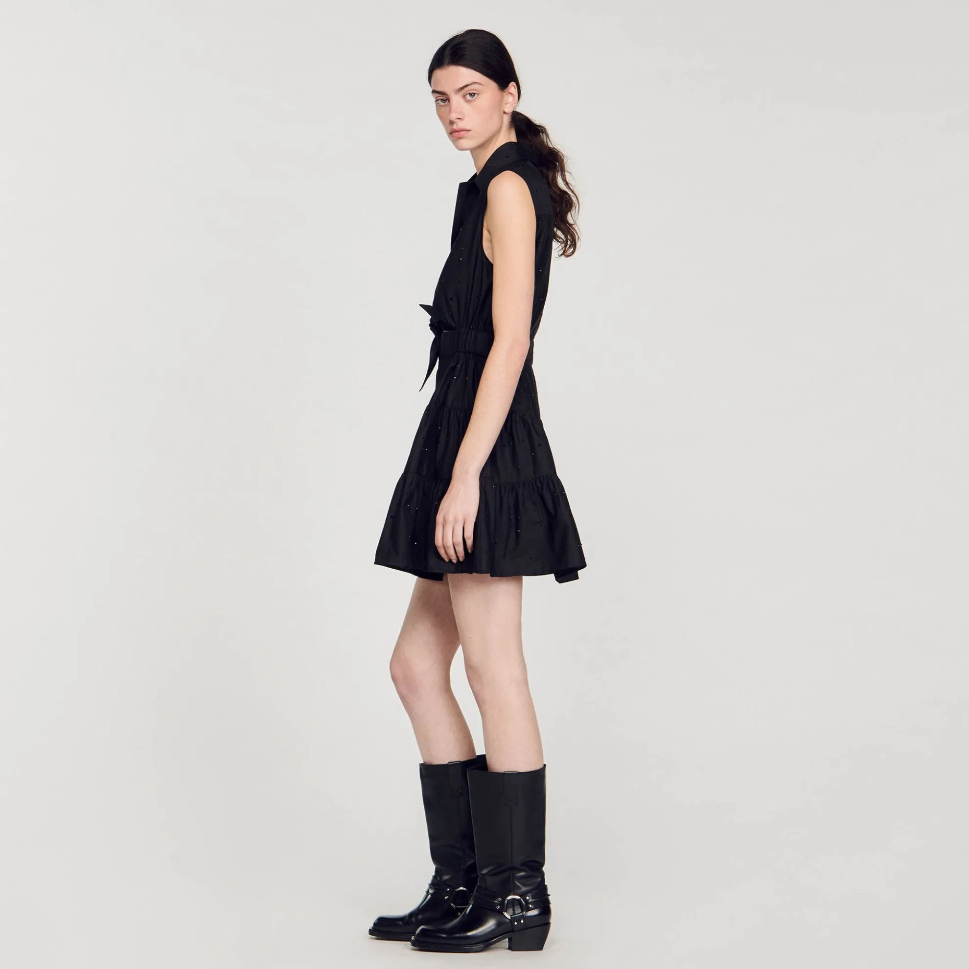 Korte Jurk Gedrapeerd Met Stras