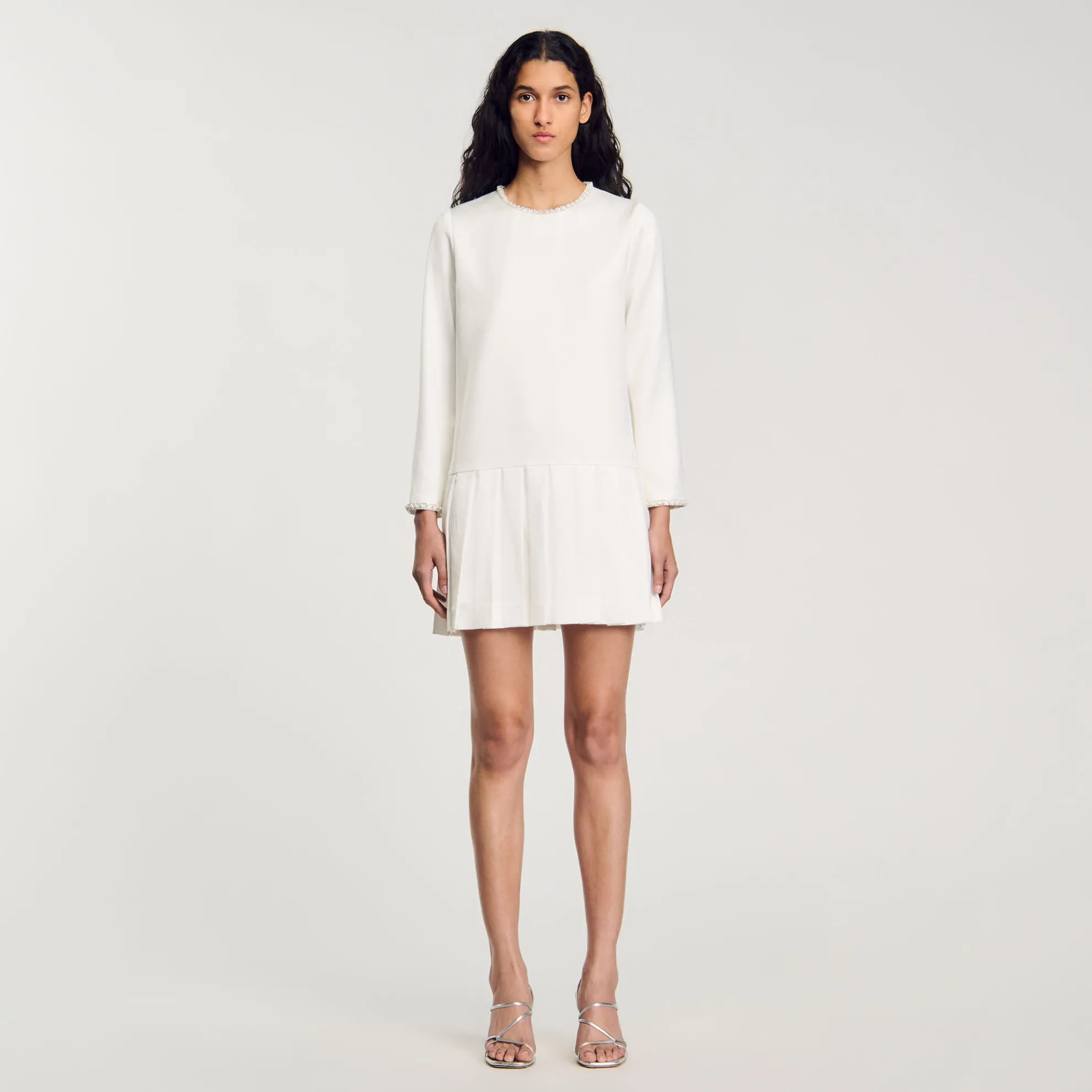 Korte Jurk Satijn Met Parels