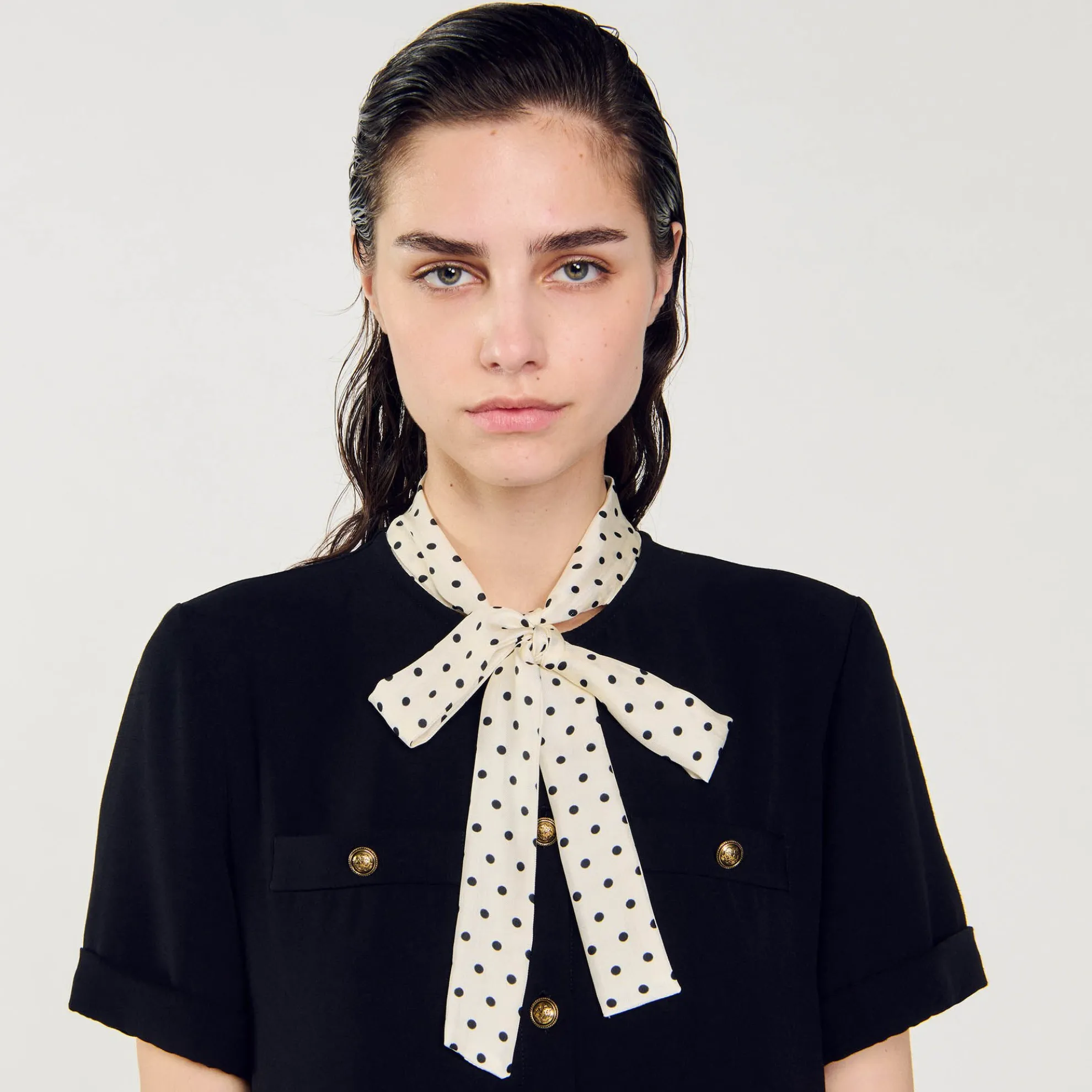 Korte Jurk Stropdas Met Stippen