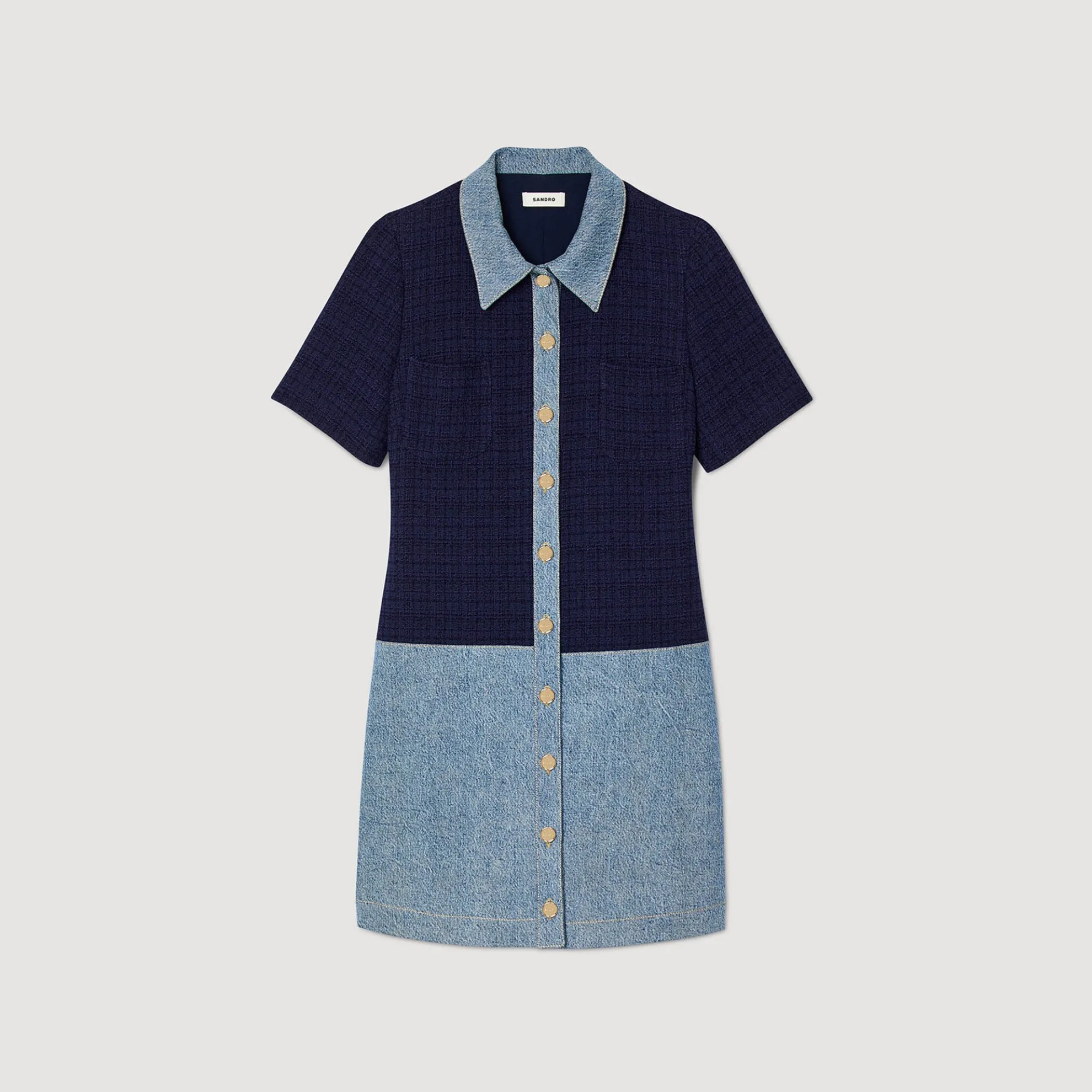 Korte Jurk Tweed En Denim