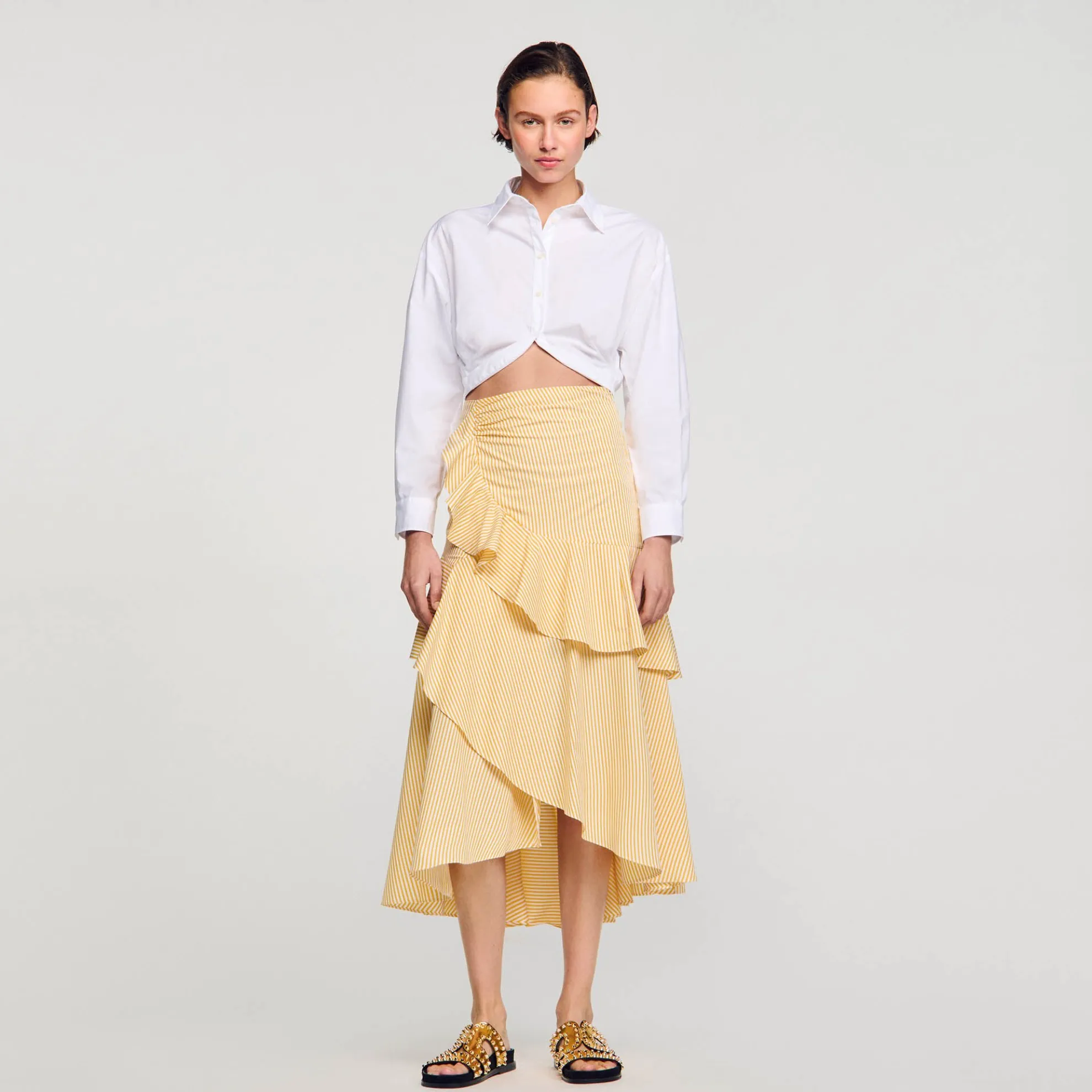 Korte Overhemdblouse Met Overslag