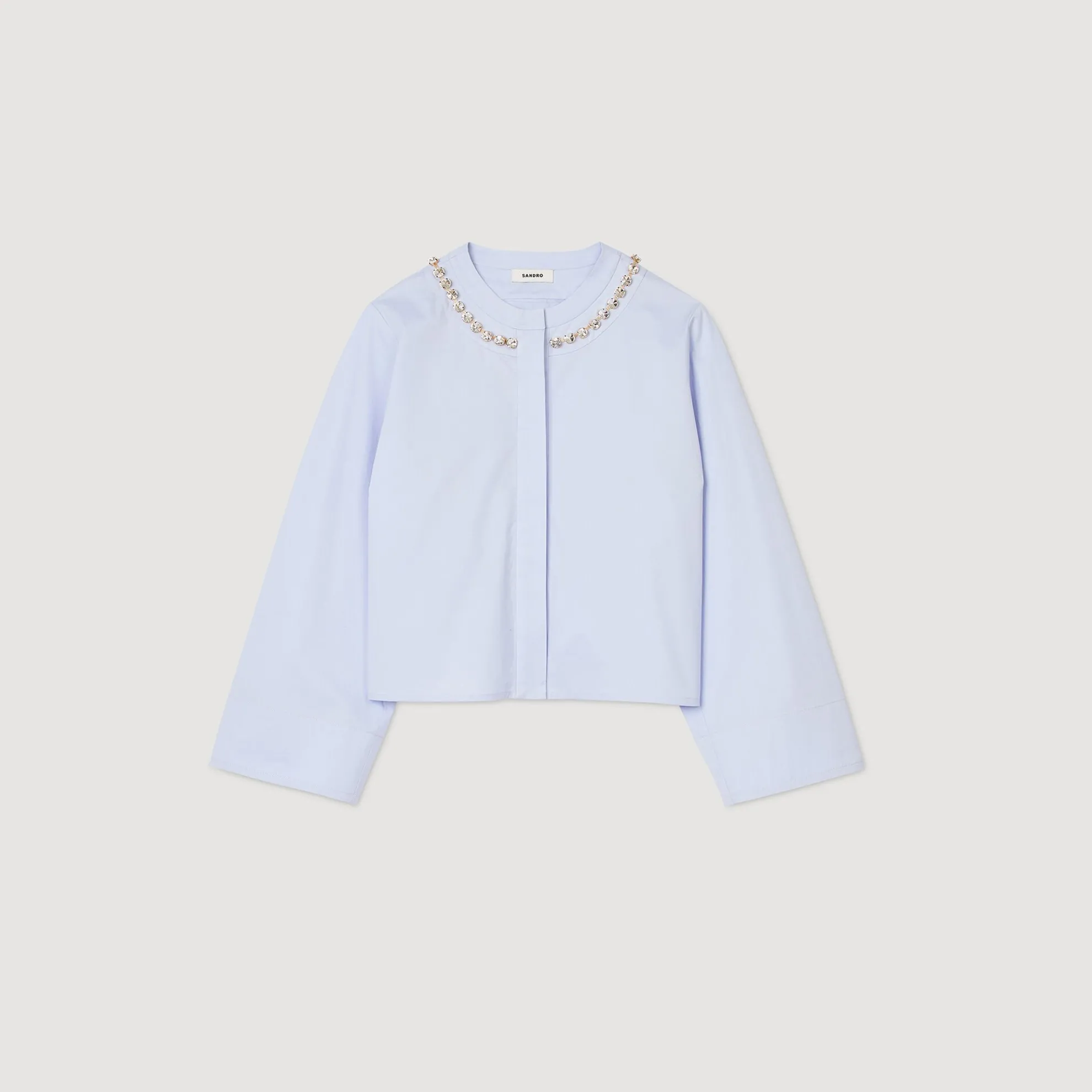 Korte Overhemdblouse Sierlijke Kraag