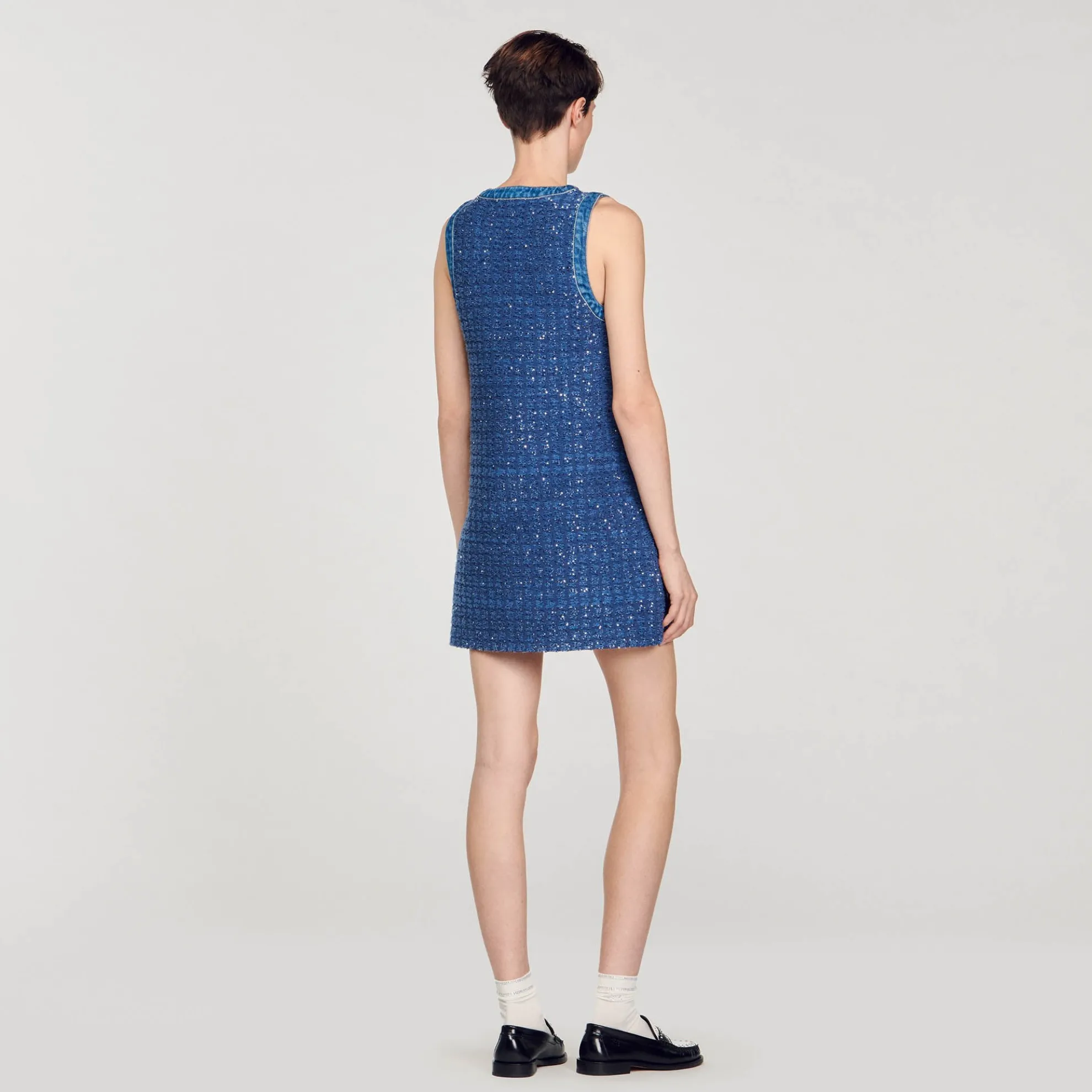 Korte Tweed Trapeze Jurk