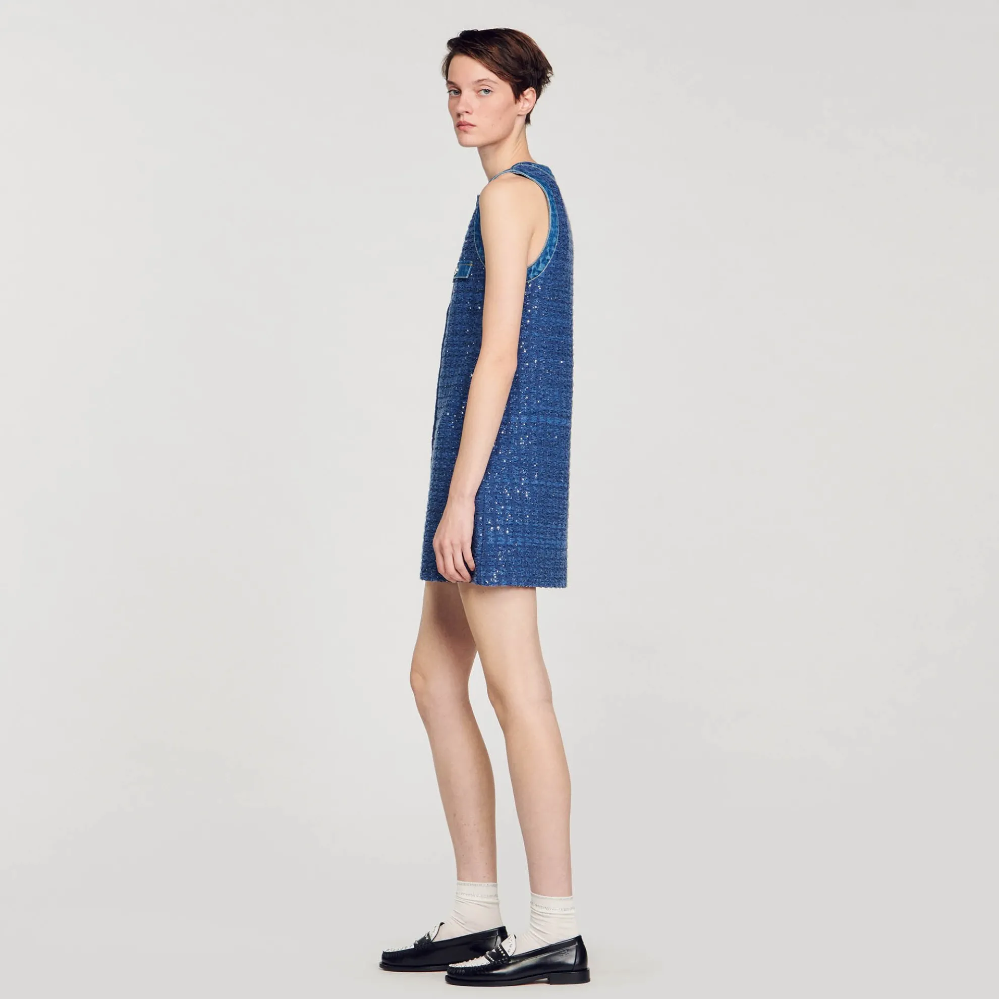 Korte Tweed Trapeze Jurk