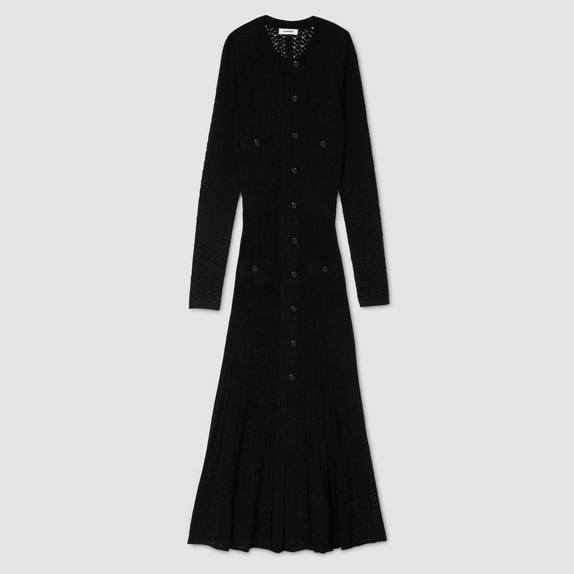 Lange Gebreide Jurk Met Fluweeleffect