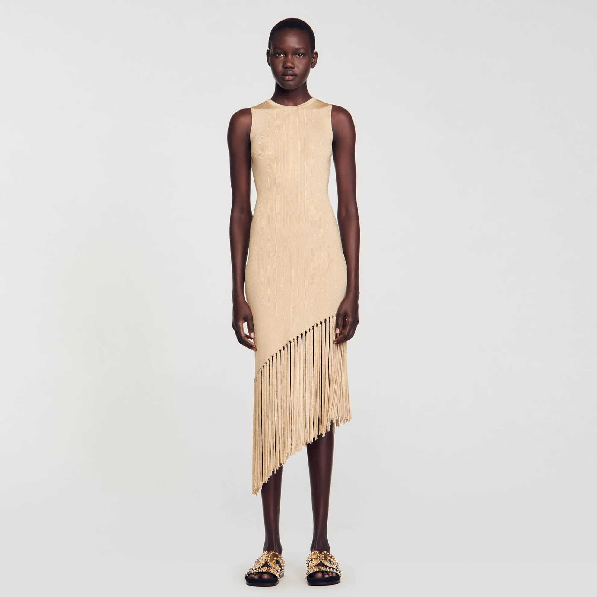 Lange Jurk Asymmetrisch Met Franjes