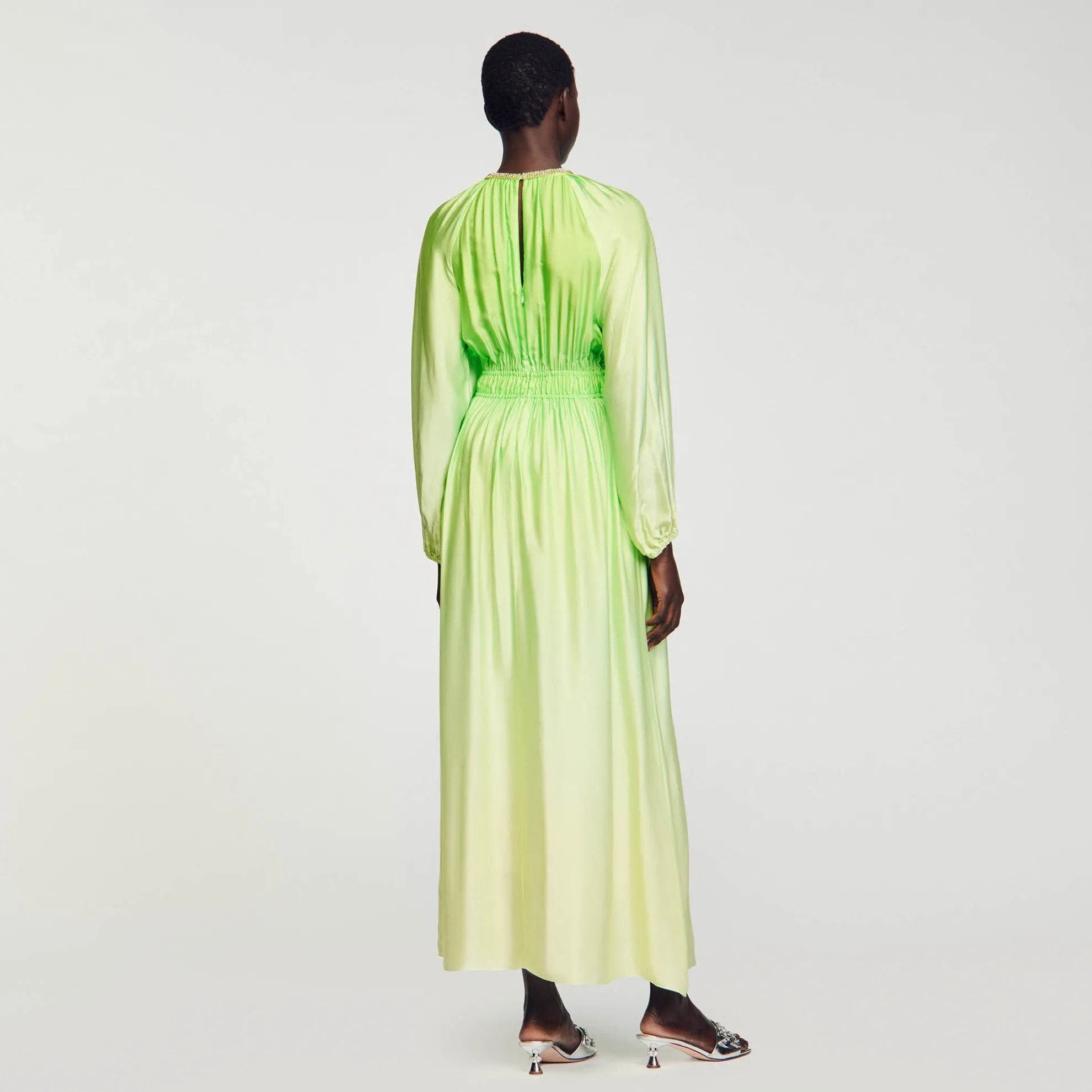 Lange Jurk Hals Met Stras