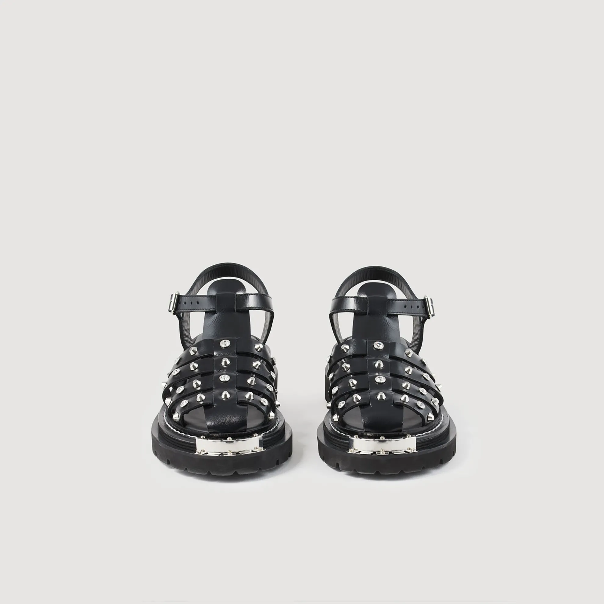 Leren Olys-sandalen Met Studs