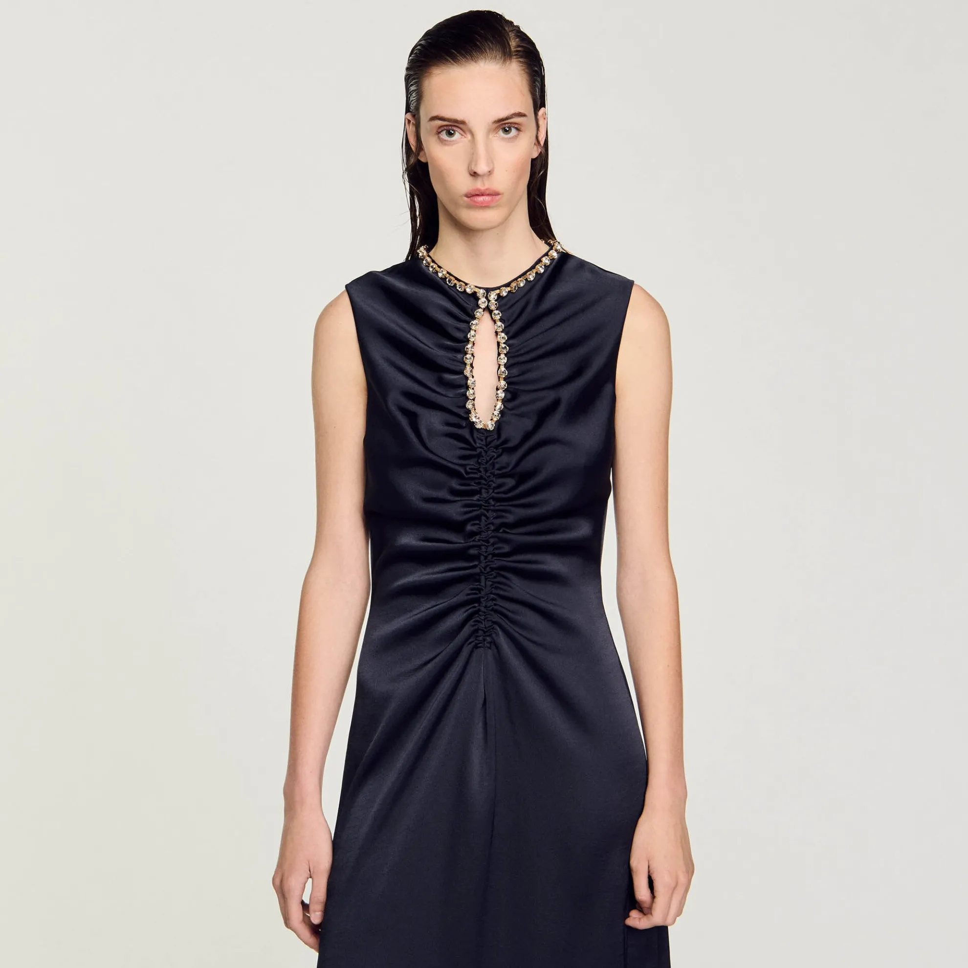 Midi Jurk Met Strassteentjes