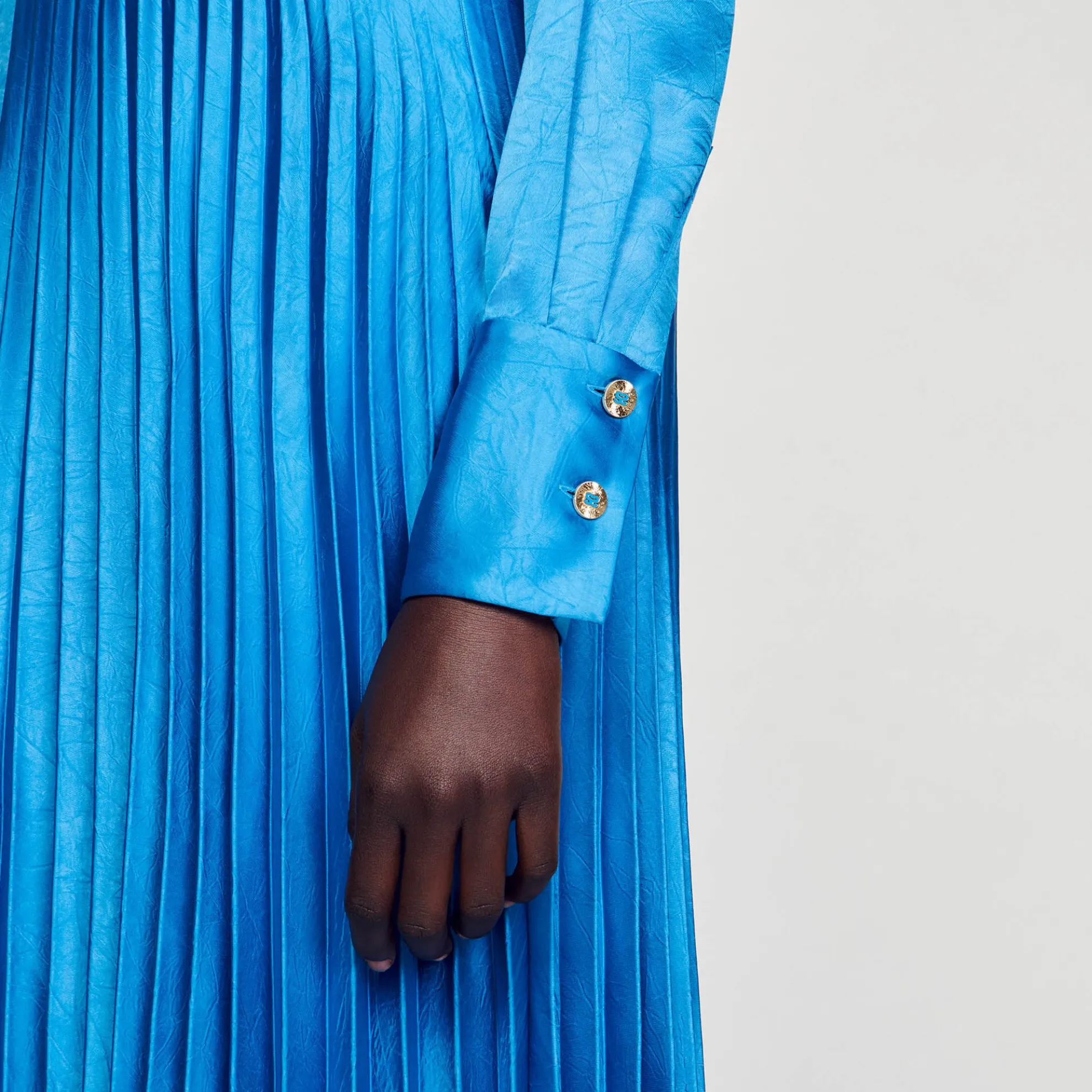 Midi Jurk Satijn Geplooid