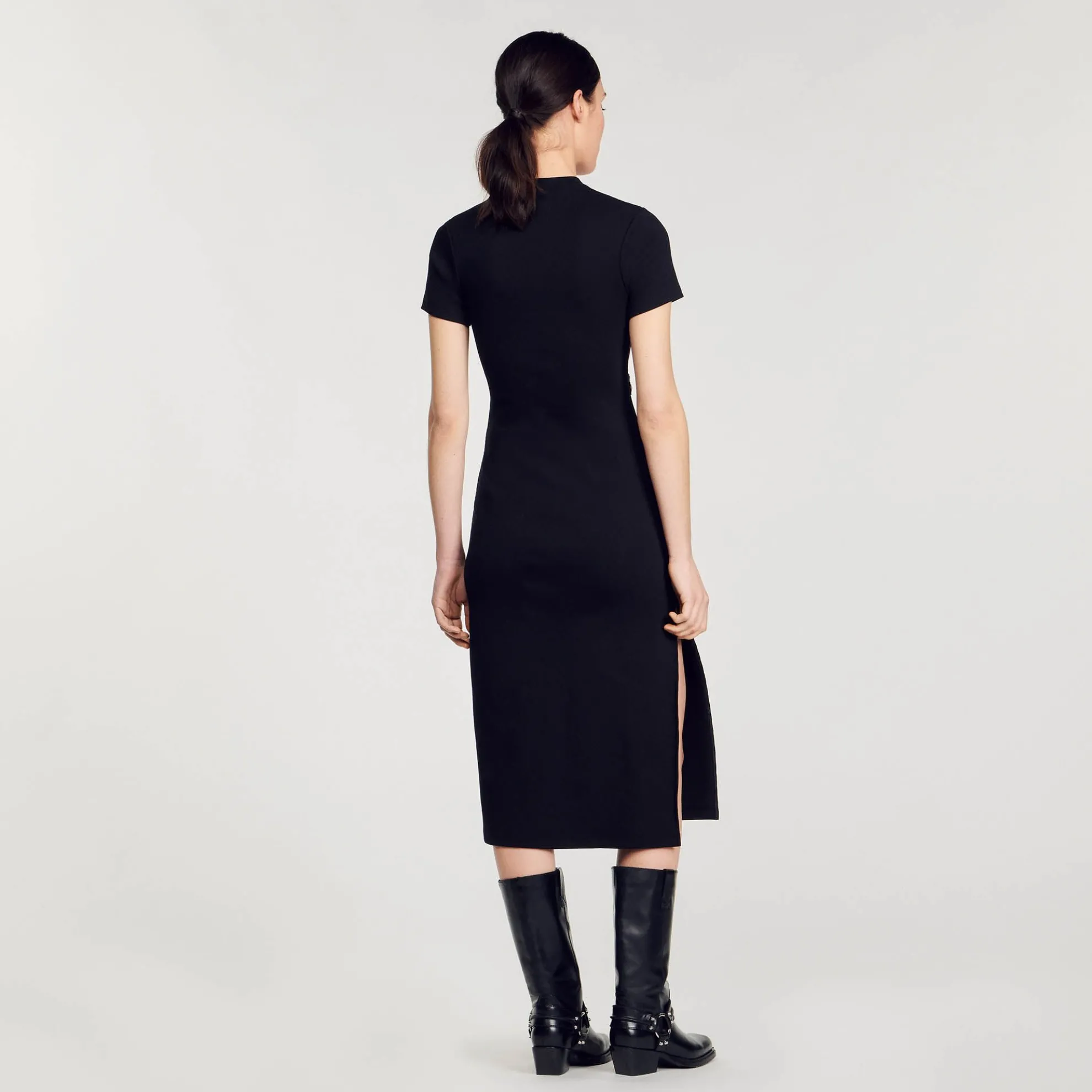 Midi Jurk Uitsnijdingen Met Stras