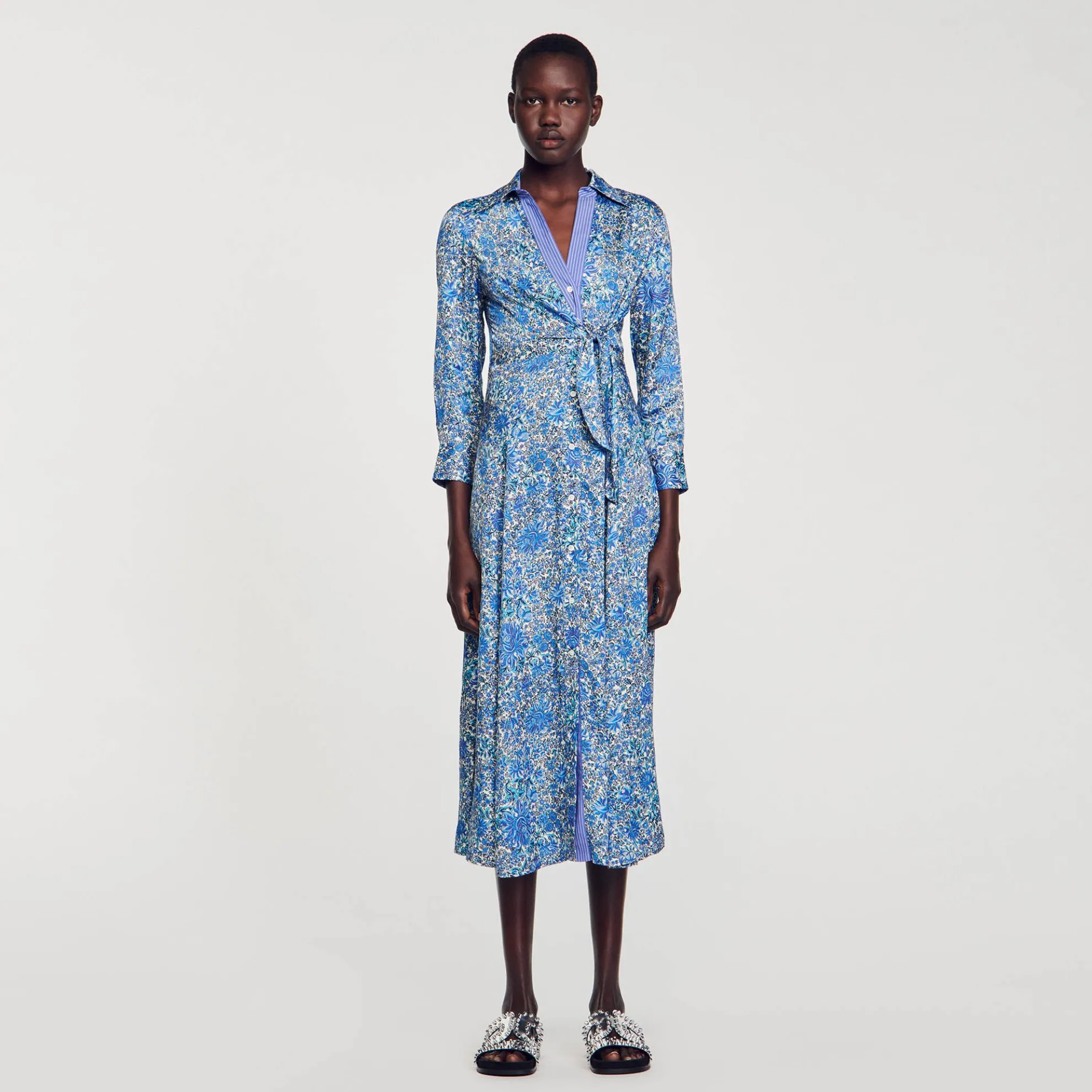 Midi Overhemdjurk Met Bloemenprint