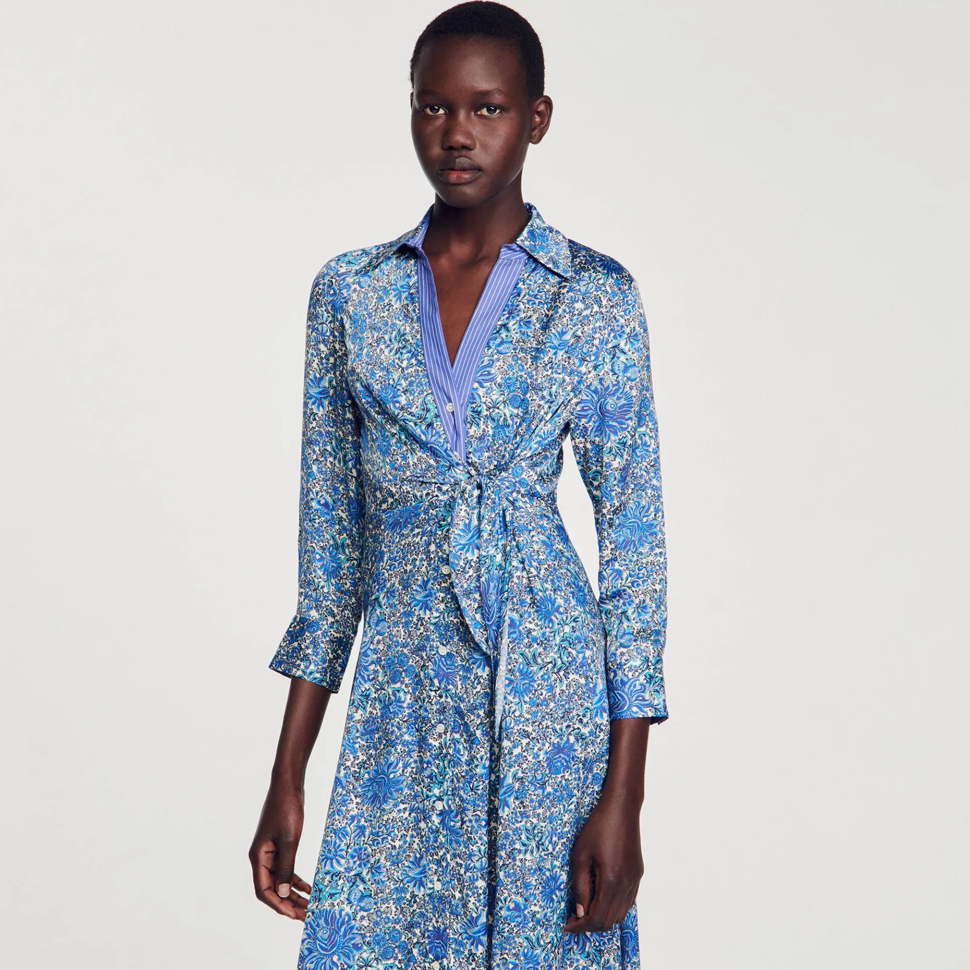 Midi Overhemdjurk Met Bloemenprint