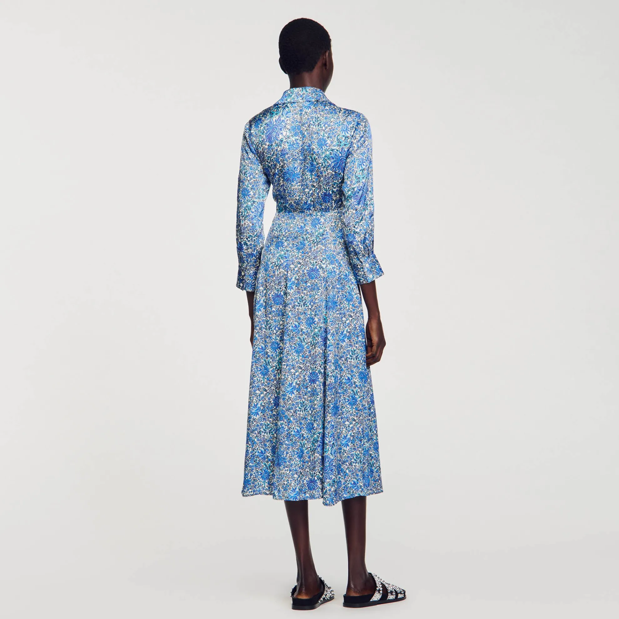 Midi Overhemdjurk Met Bloemenprint