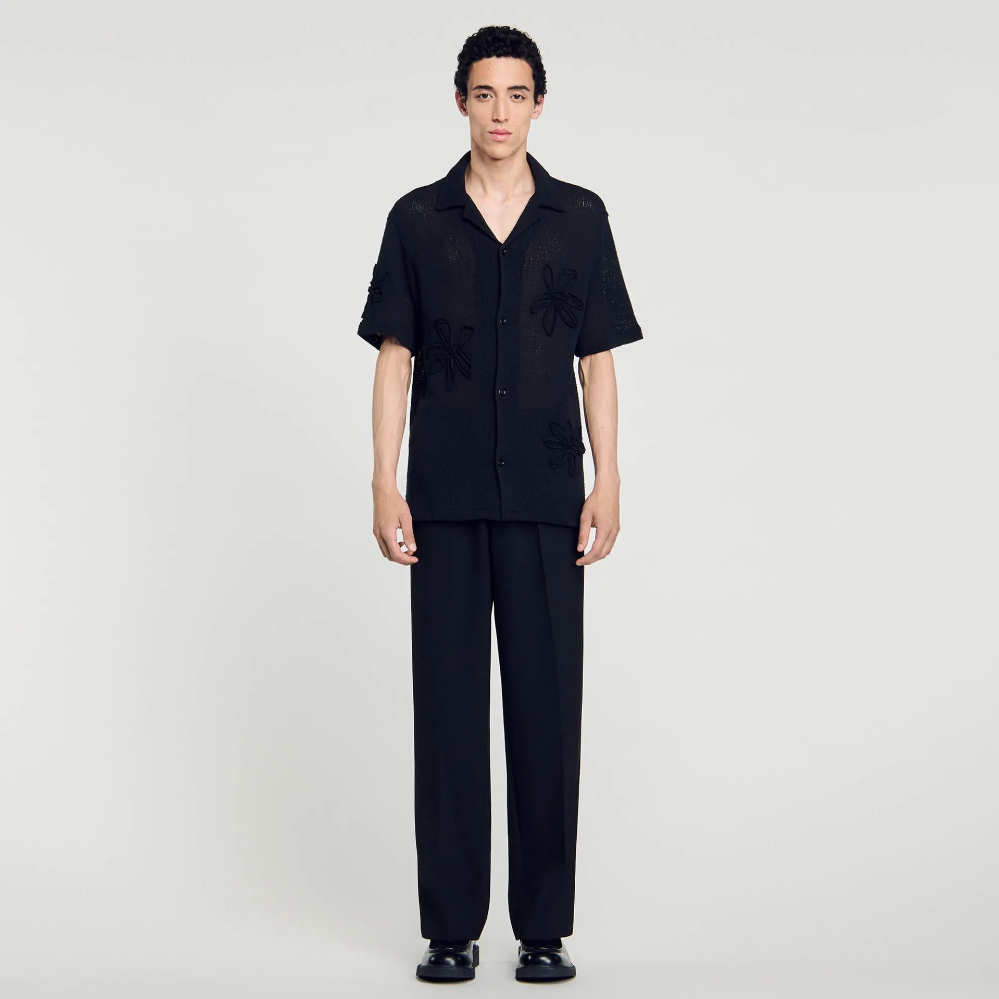 Overhemd Gebreid Met Bloemmotief