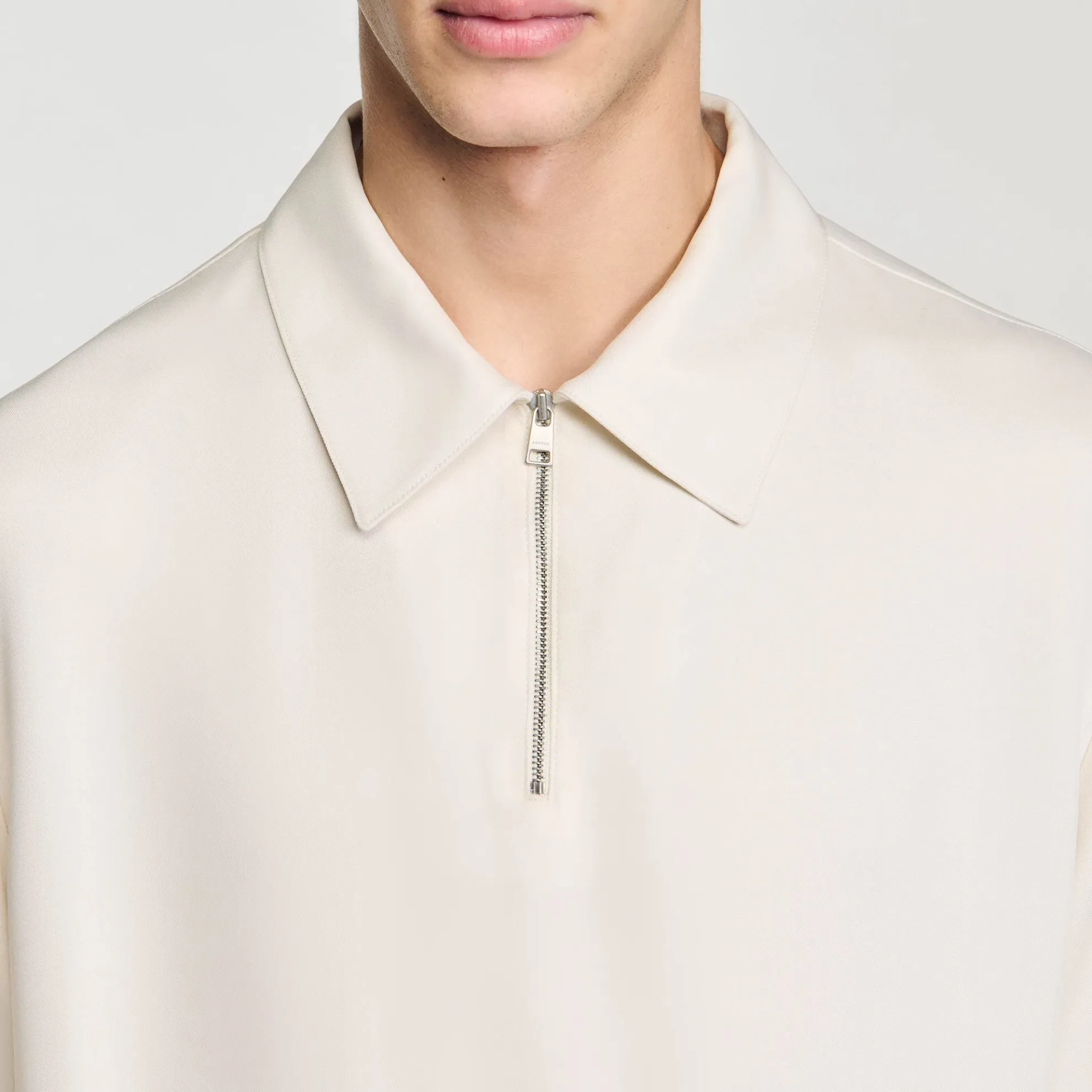 Overhemd Soepelvallend Met Ritskraag