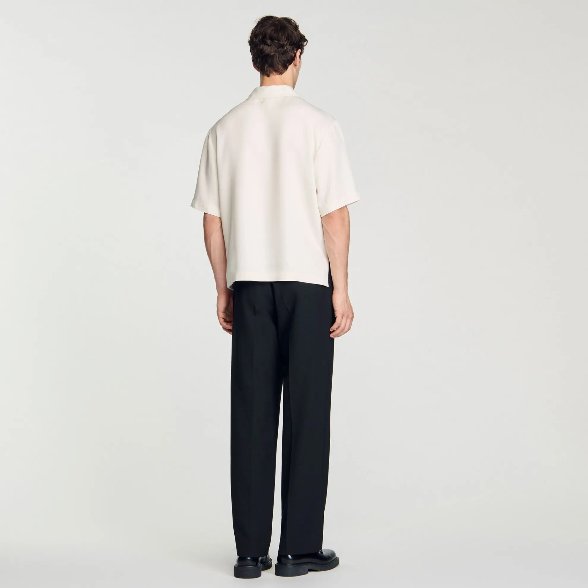 Overhemd Soepelvallend Met Ritskraag